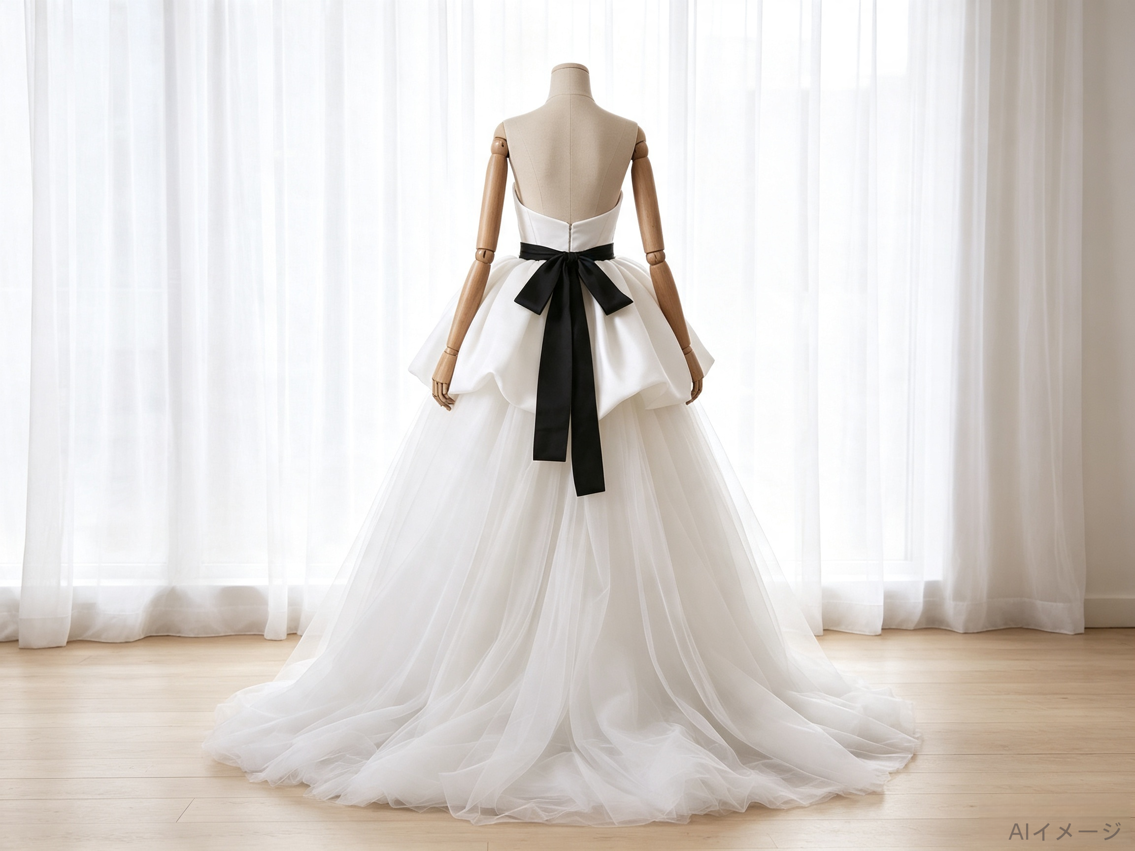 ウェディングドレス ベアトップ サッシュベルト プリンセスライン 憧れのドレス 結婚式