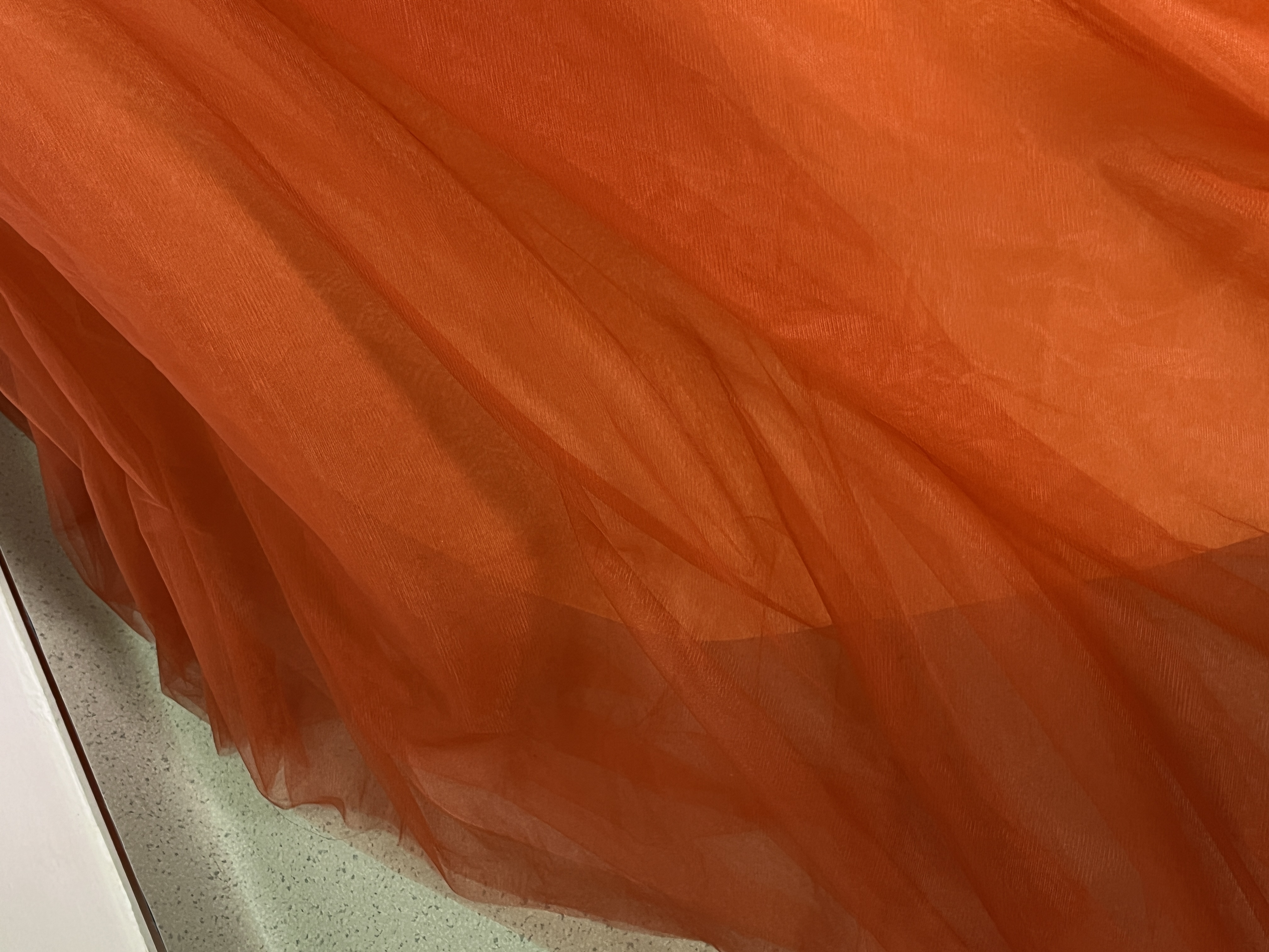 上品！オレンジ パーティードレス ベアトップ チュールスカート Aライン 花嫁/披露宴