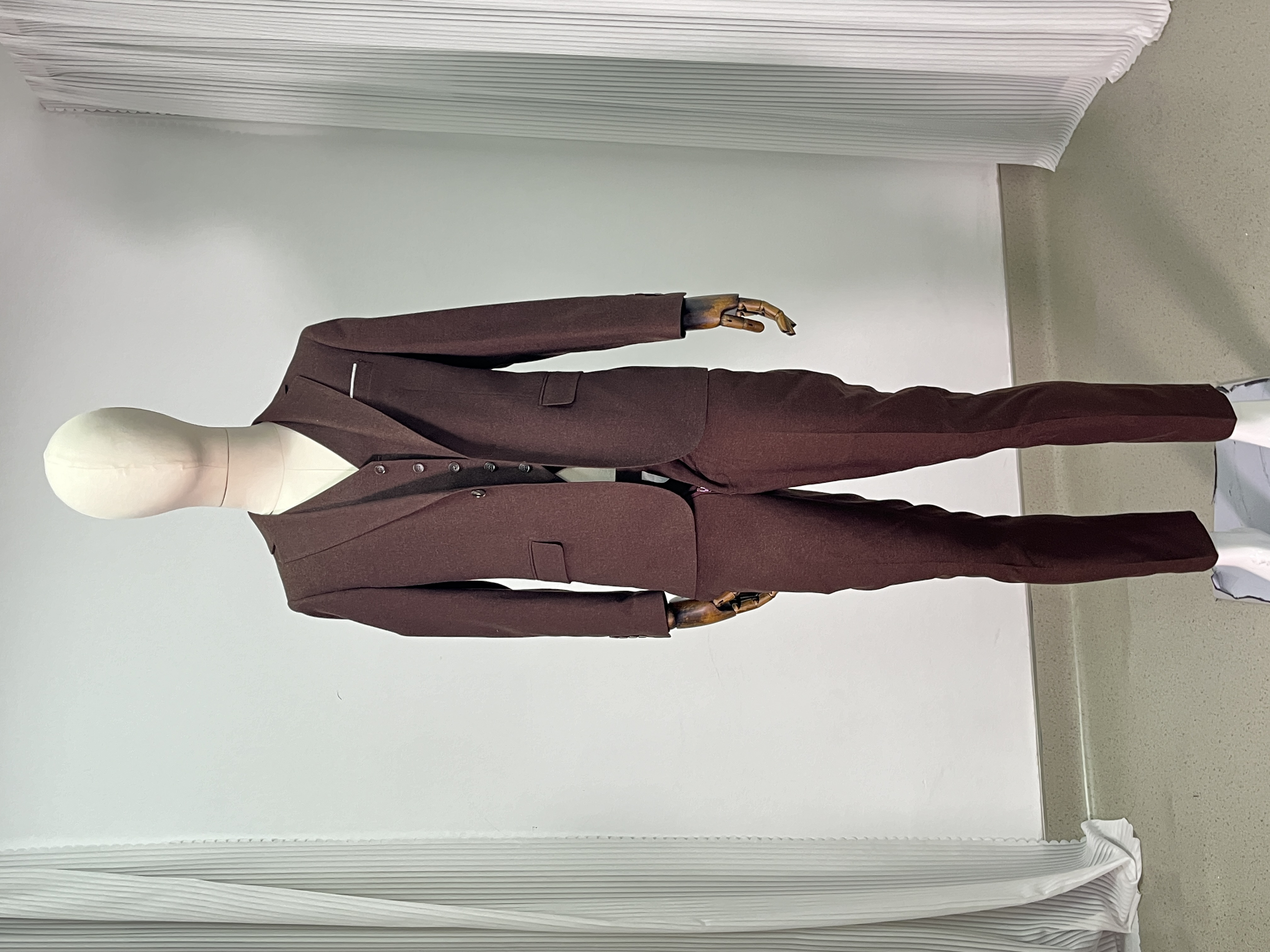 上品！タキシード ブラウン ジャケット、ベスト、パンツの3点セット 結婚式