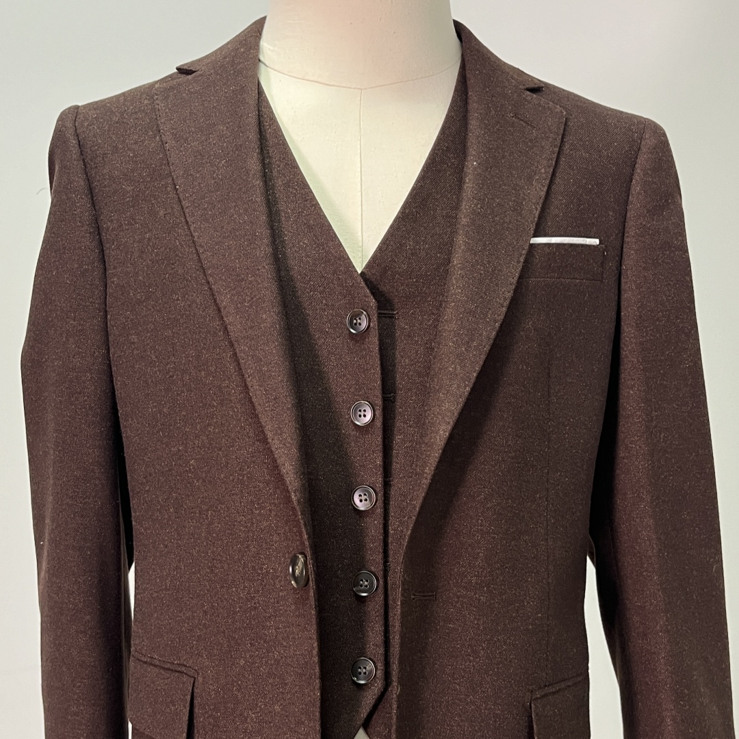 上品！タキシード ブラウン ジャケット、ベスト、パンツの3点セット 結婚式