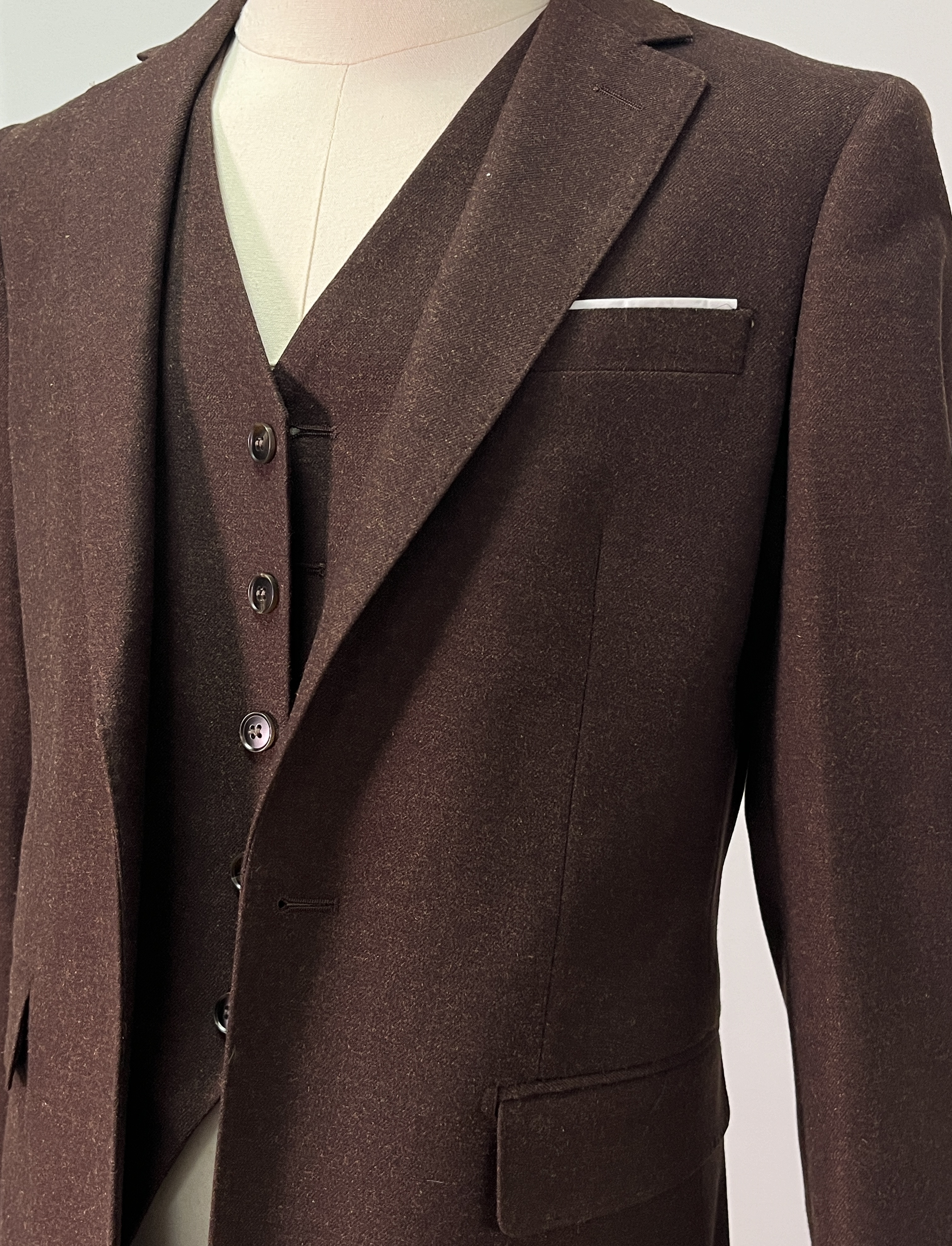 上品！タキシード ブラウン ジャケット、ベスト、パンツの3点セット 結婚式