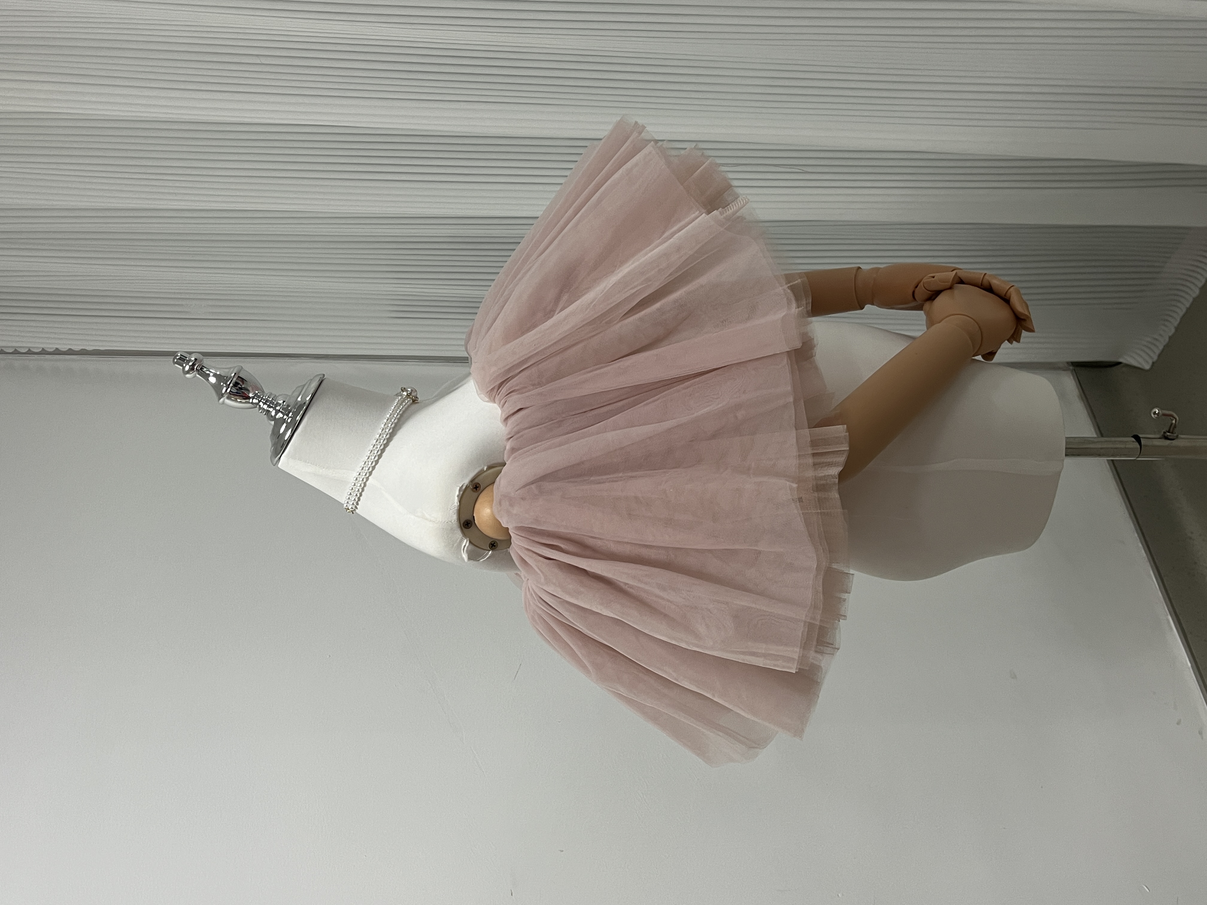 可愛い オフショルダー 取り外し ピンク ストレッチ ソフトチュール 花嫁/前撮り