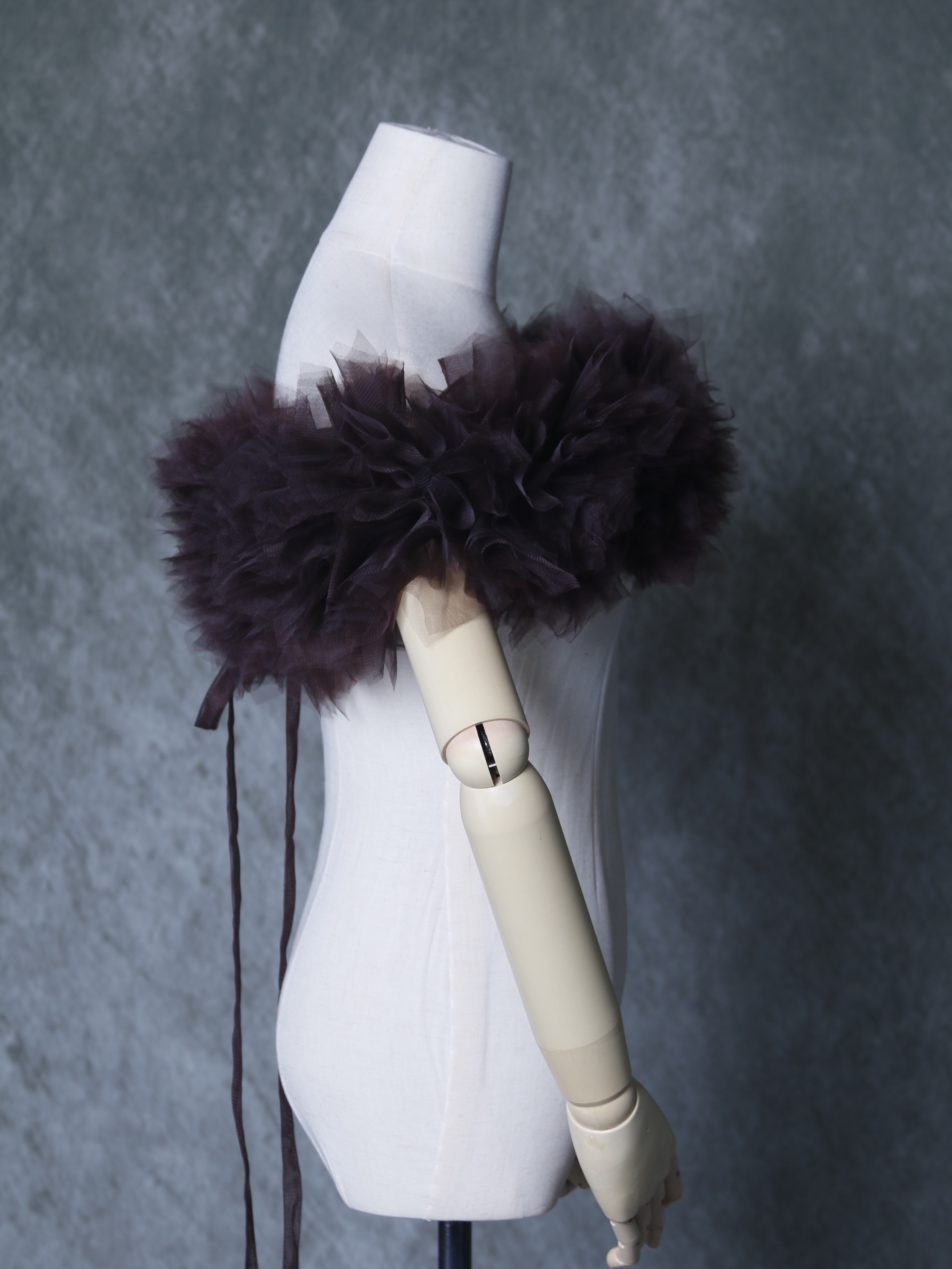 人気上昇！オフショルダー コーヒーの色 ソフトチュール 可愛い 前撮り