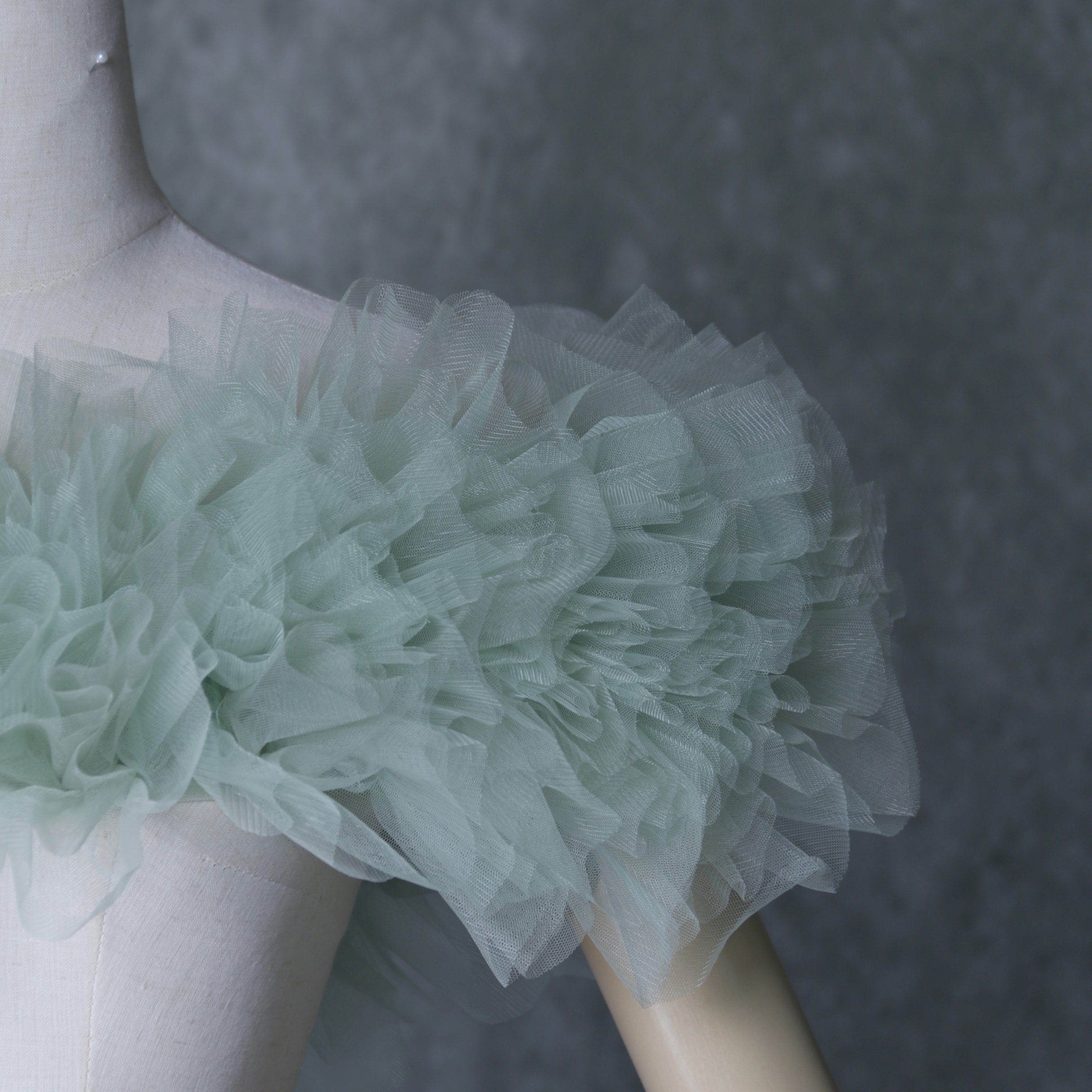 取り外しオフショルダー エレガント グリーン 肩出し 色直し ビスチェ 花嫁/ウェディングドレス