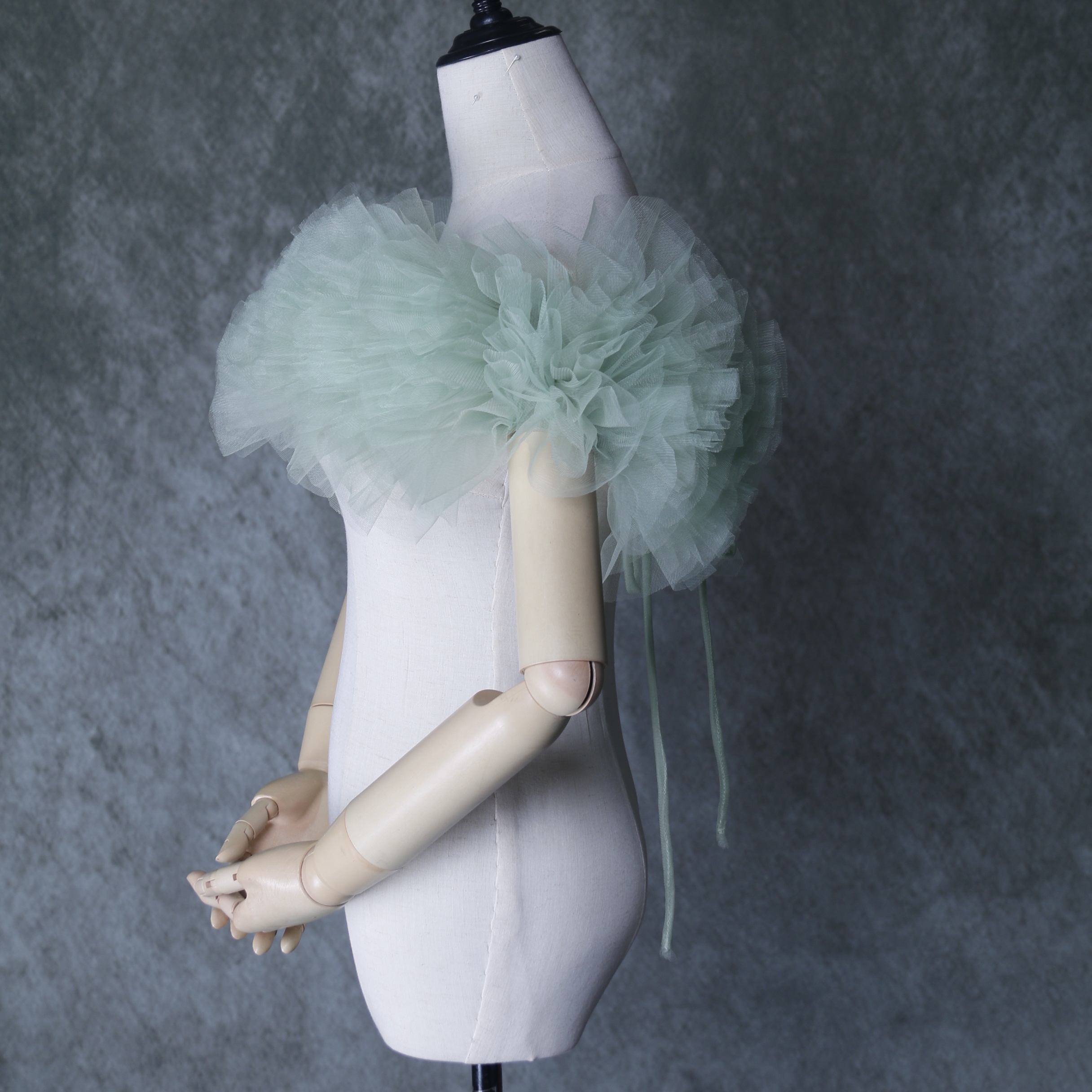 取り外しオフショルダー エレガント グリーン 肩出し 色直し ビスチェ 花嫁/ウェディングドレス