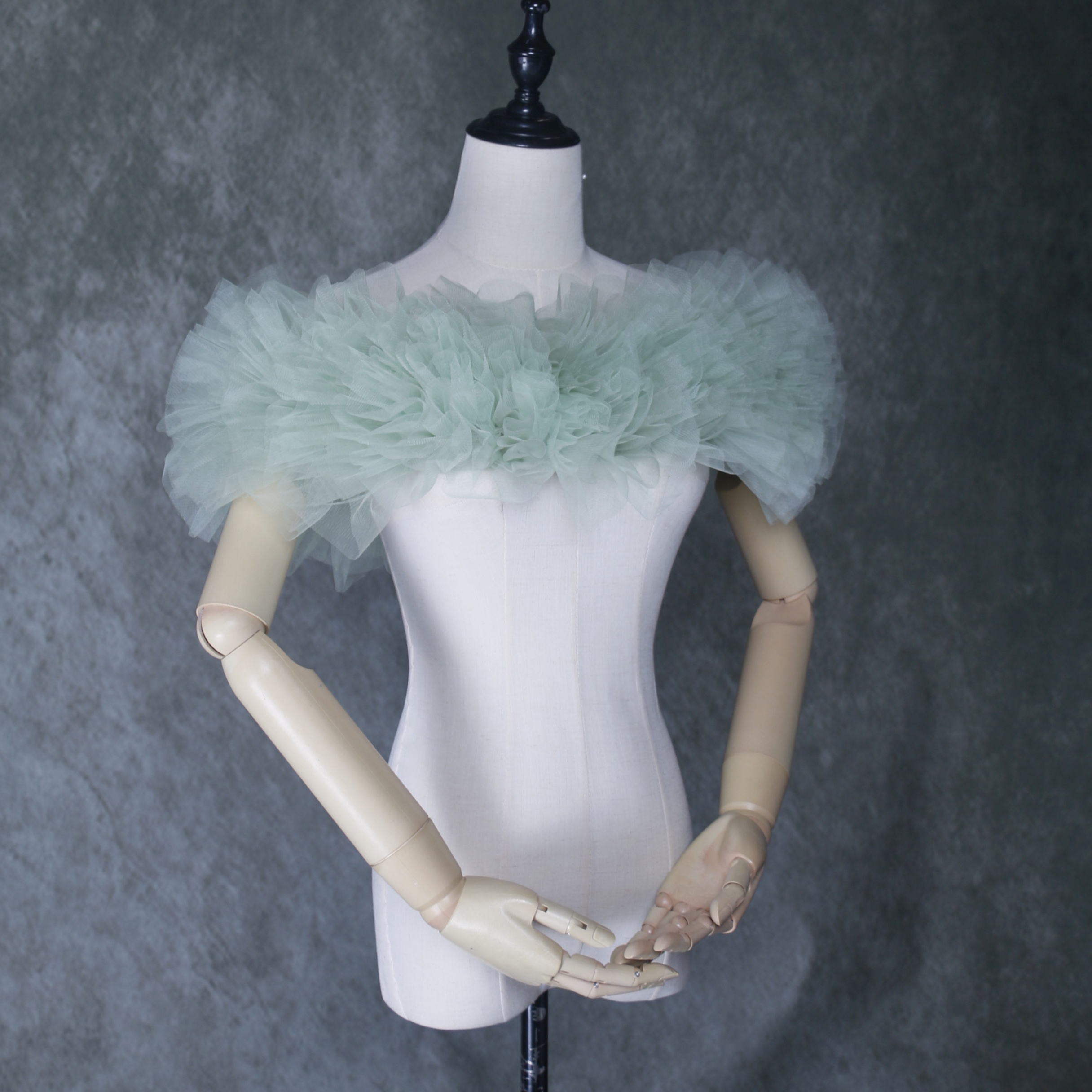 取り外しオフショルダー エレガント グリーン 肩出し 色直し ビスチェ 花嫁/ウェディングドレス