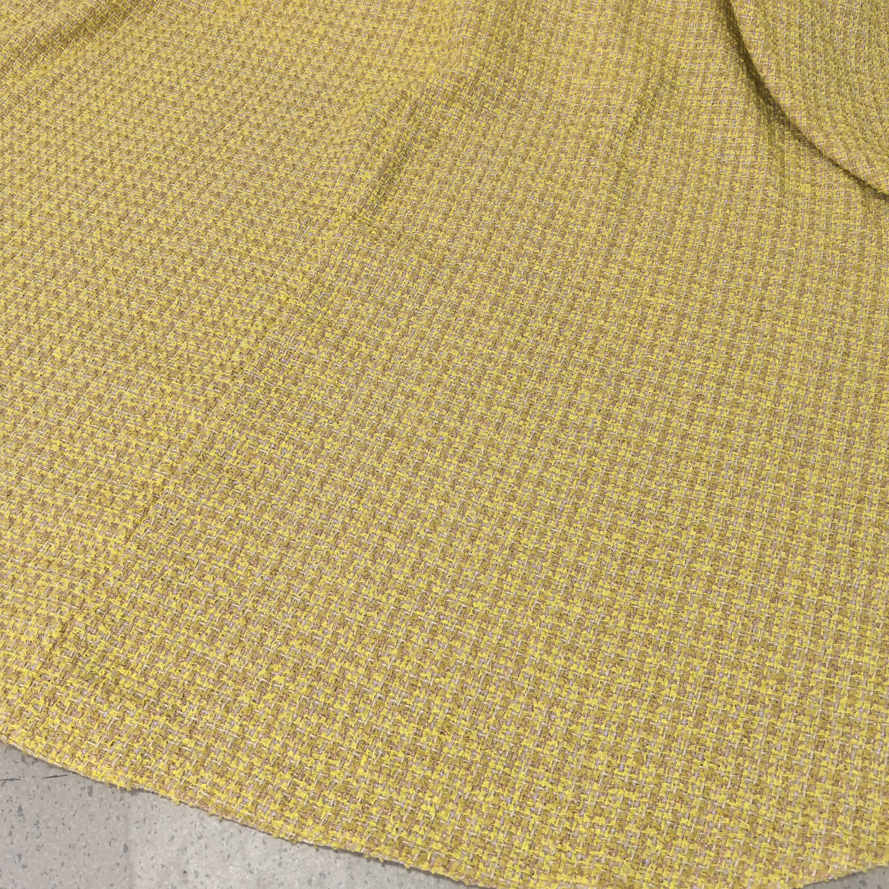 パーティードレス パフスリーブ イエロー ツイードドレス 編み上げ ロングトレーン 前撮り 二次会