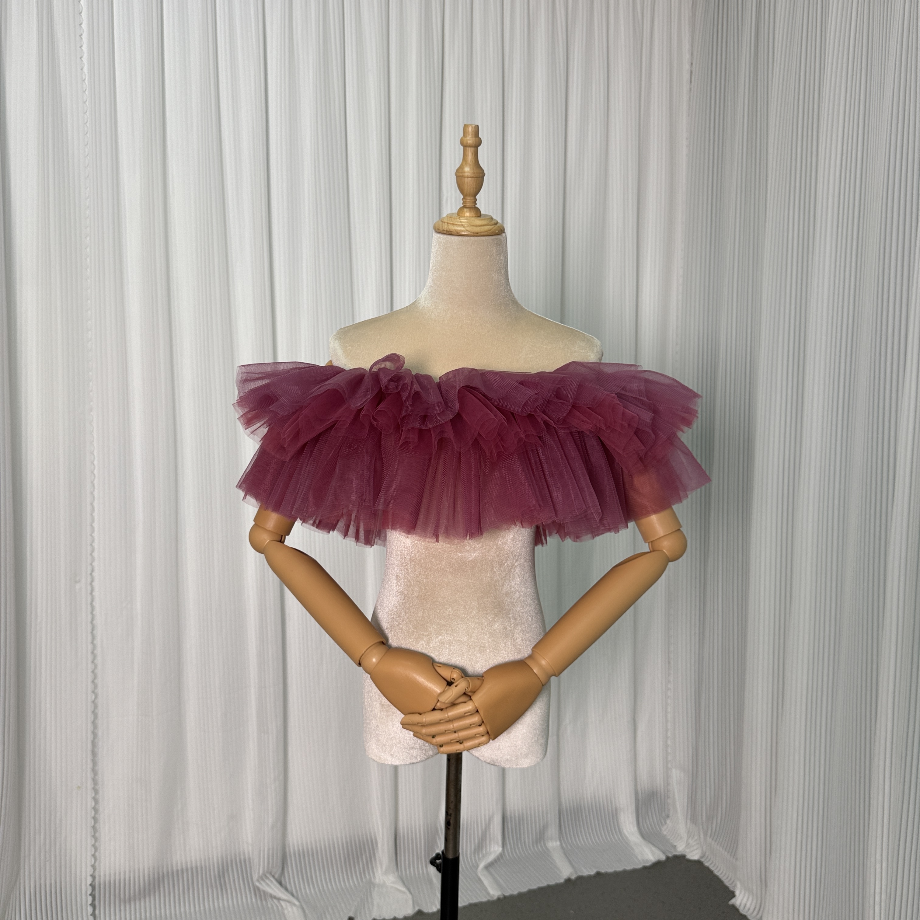ピンクソフィア 取り外しオフショルダー ストレッチ ソフトチュール 花嫁