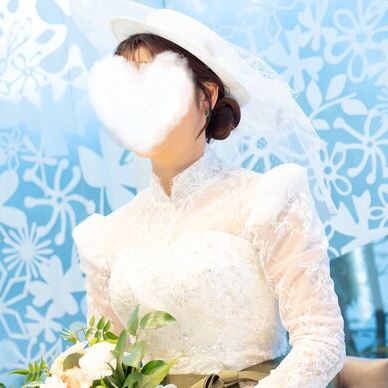 実例写真！ボレロ 長袖 クラシカル 流れる透け花レース 花嫁/ウェディングドレス