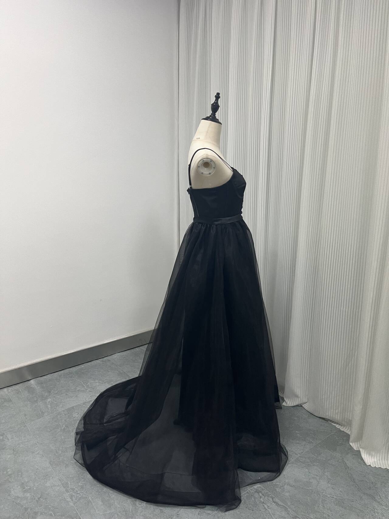パーティードレス キャミソール ブラック チュールスカート 2次会 前撮り