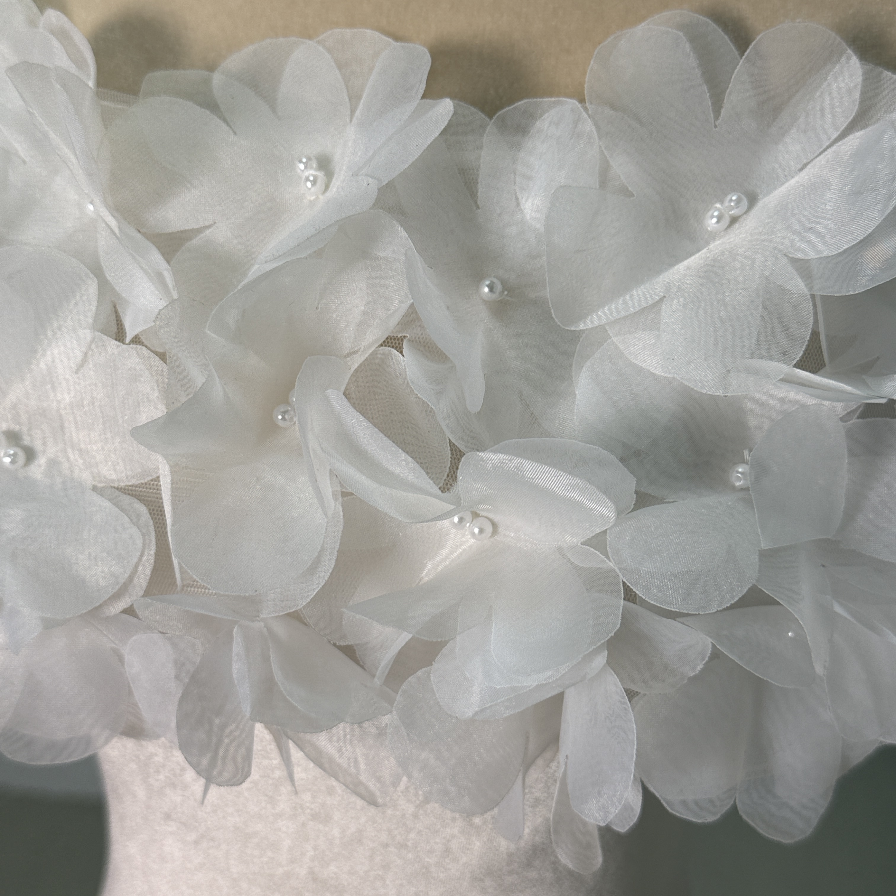 取り外しオフショルダー 花モチーフ ビーズ 編み上げ 可愛い フランス風 前撮り