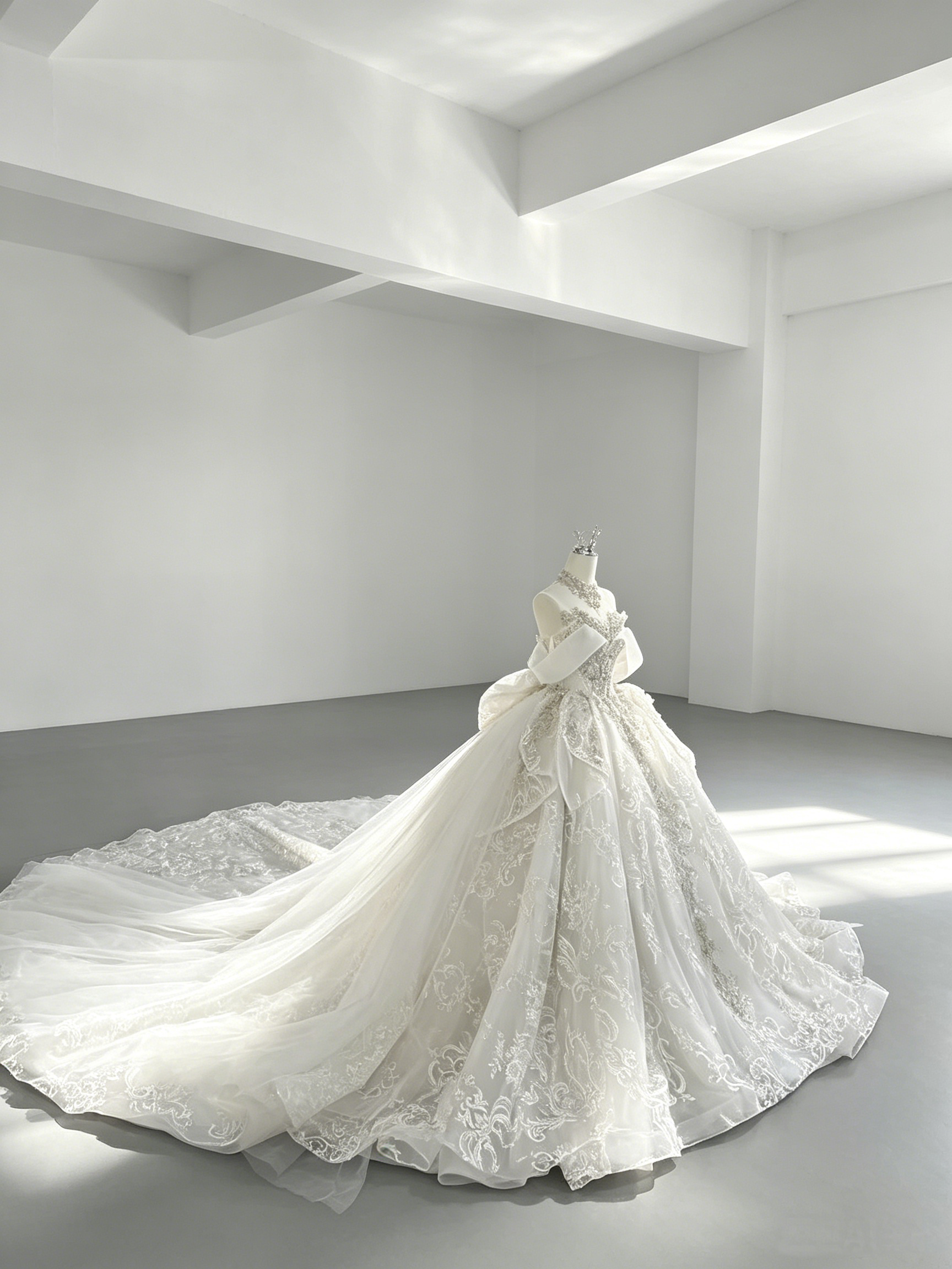 豪華！韓国風ドレス ウェディングドレス プリンセスライン ビジュードレス 華やかなトレーン 結婚式