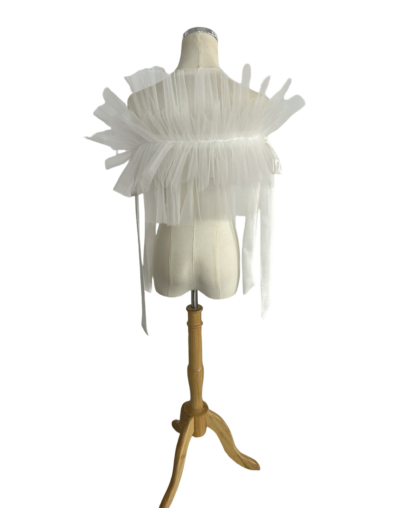 フランス風 オフショルダー ストレッチ オフホワイト リボン 可愛い ウェディングドレス/前撮り