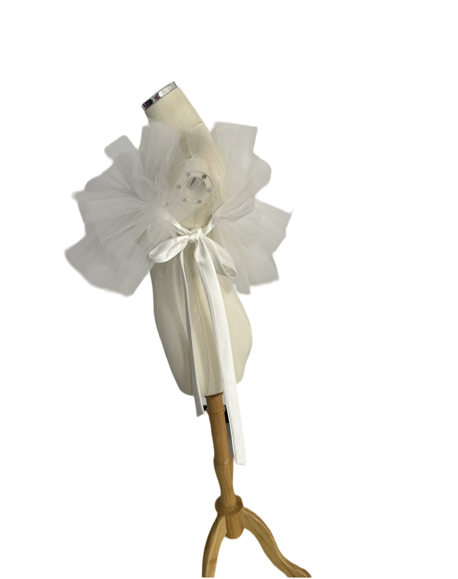 フランス風 オフショルダー ストレッチ オフホワイト リボン 可愛い ウェディングドレス/前撮り