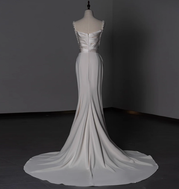 ウェディングドレス キャミソール マーメイドライン ノースリーブ ファスナー 拳式/前撮り