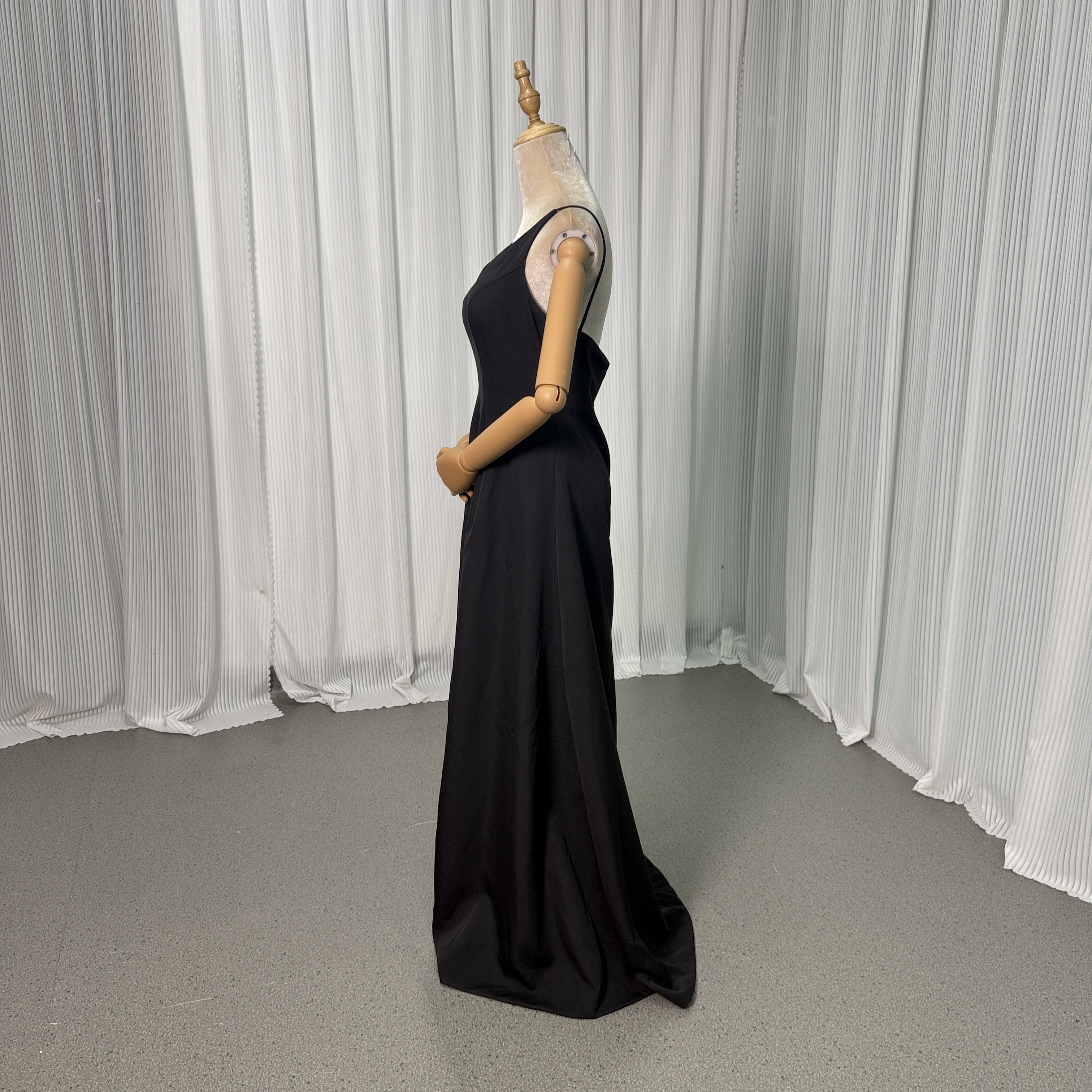 パーティードレス オーバードレス ブラック アシンメトリードレス ラッフルフリル ツーピース 音楽会 前撮り