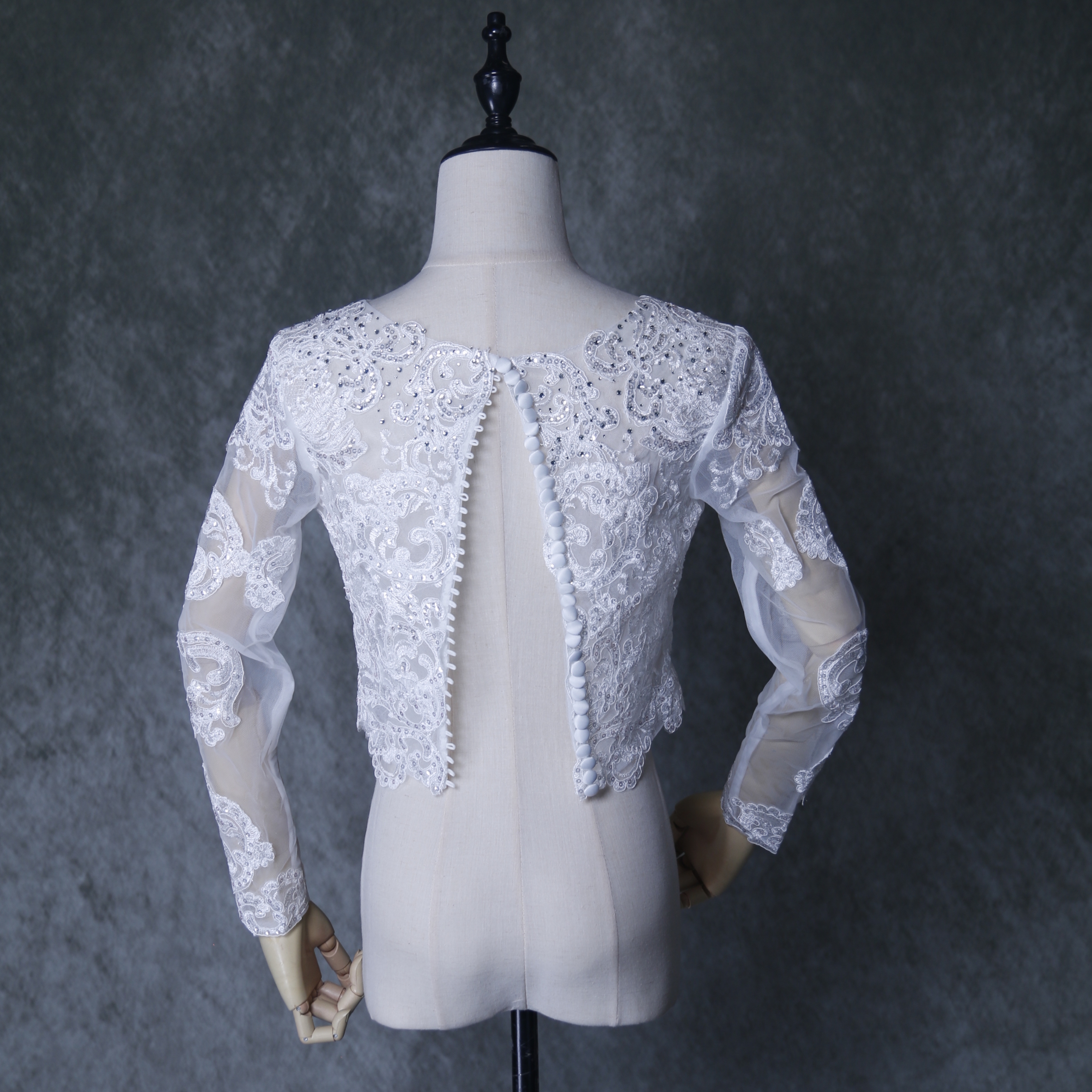 フランス風 ウエディングドレス ボレロ トップス　繊細レース 花嫁/ブライズメイド/結婚式/披露宴