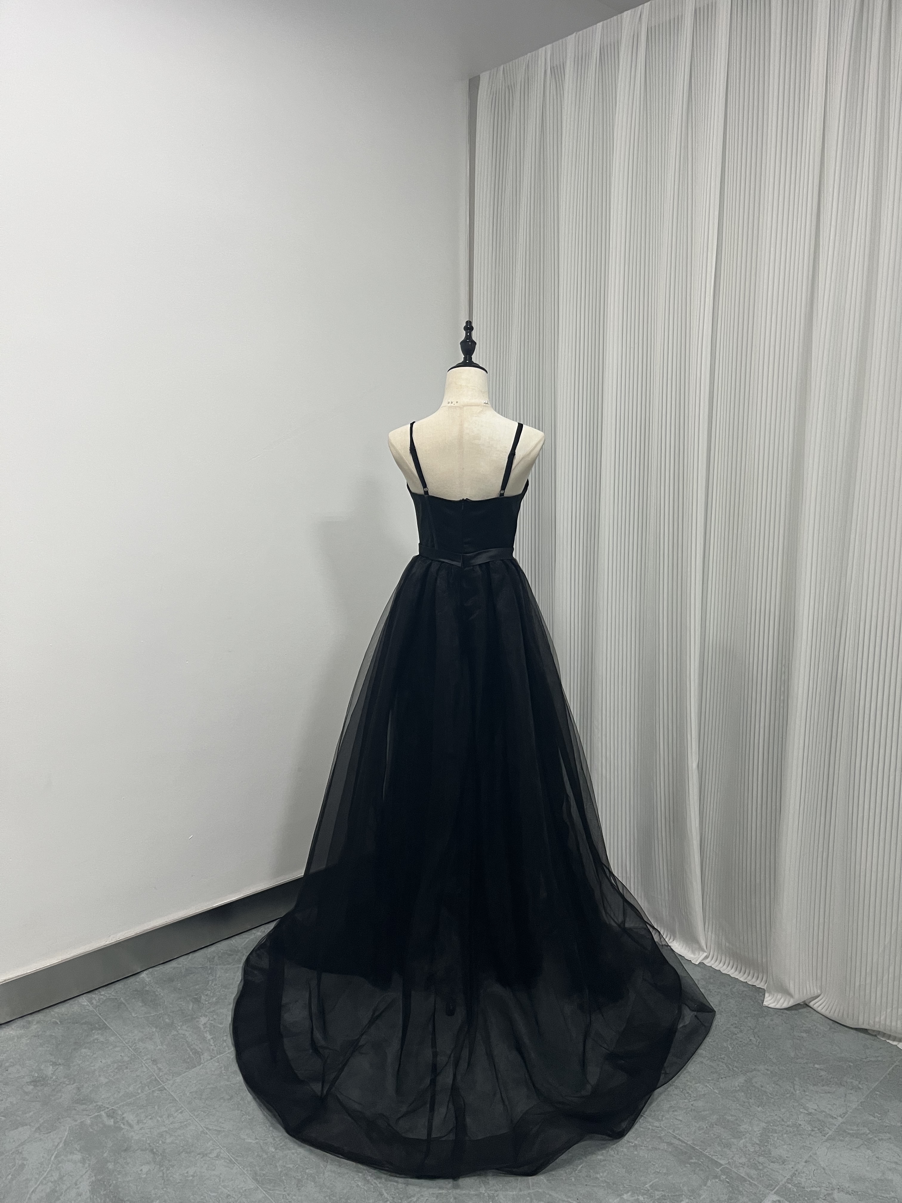 パーティードレス キャミソール ブラック チュールスカート 2次会 前撮り