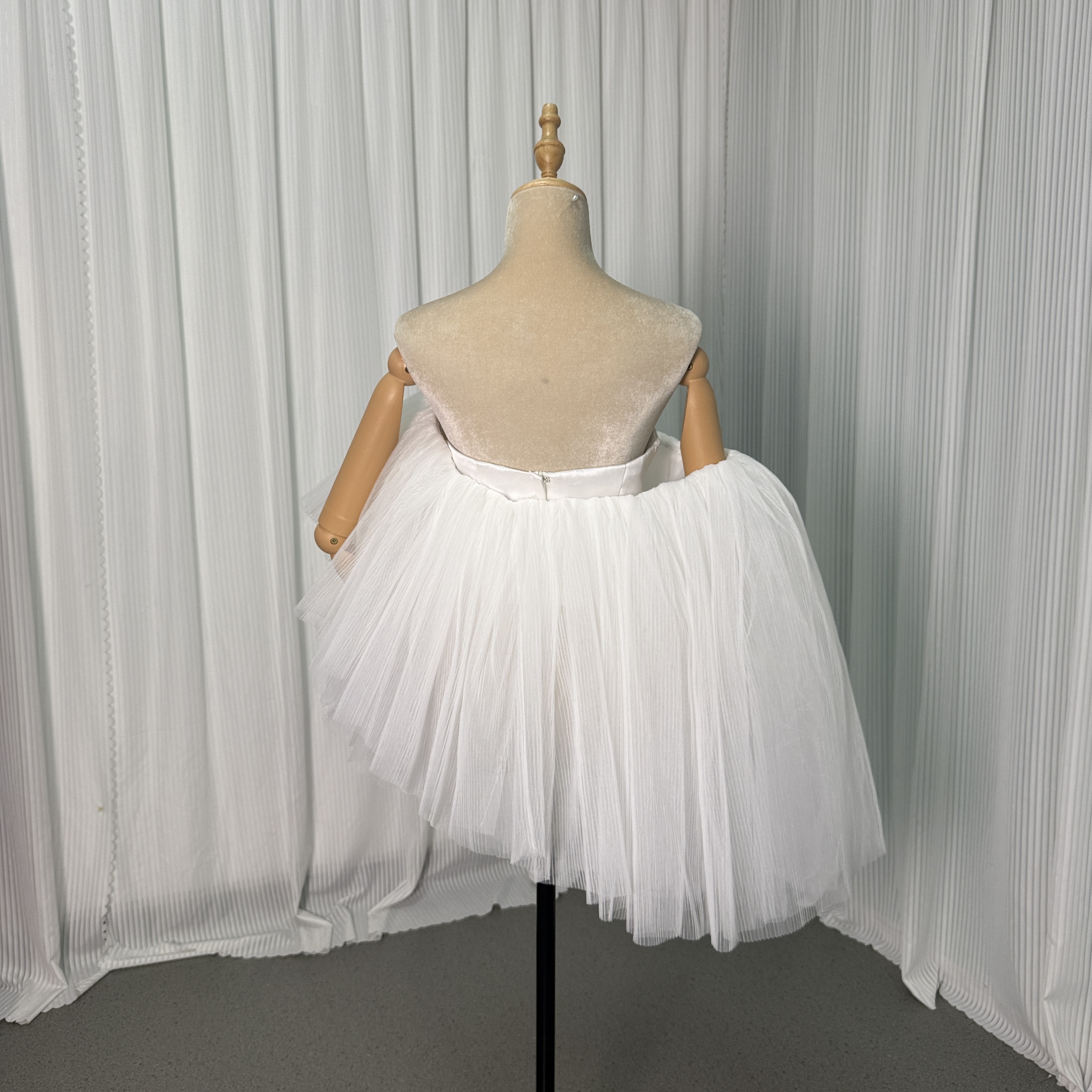 トップス スリット アシンメトリー オフホワイト ファスナー オフショルダー 結婚式