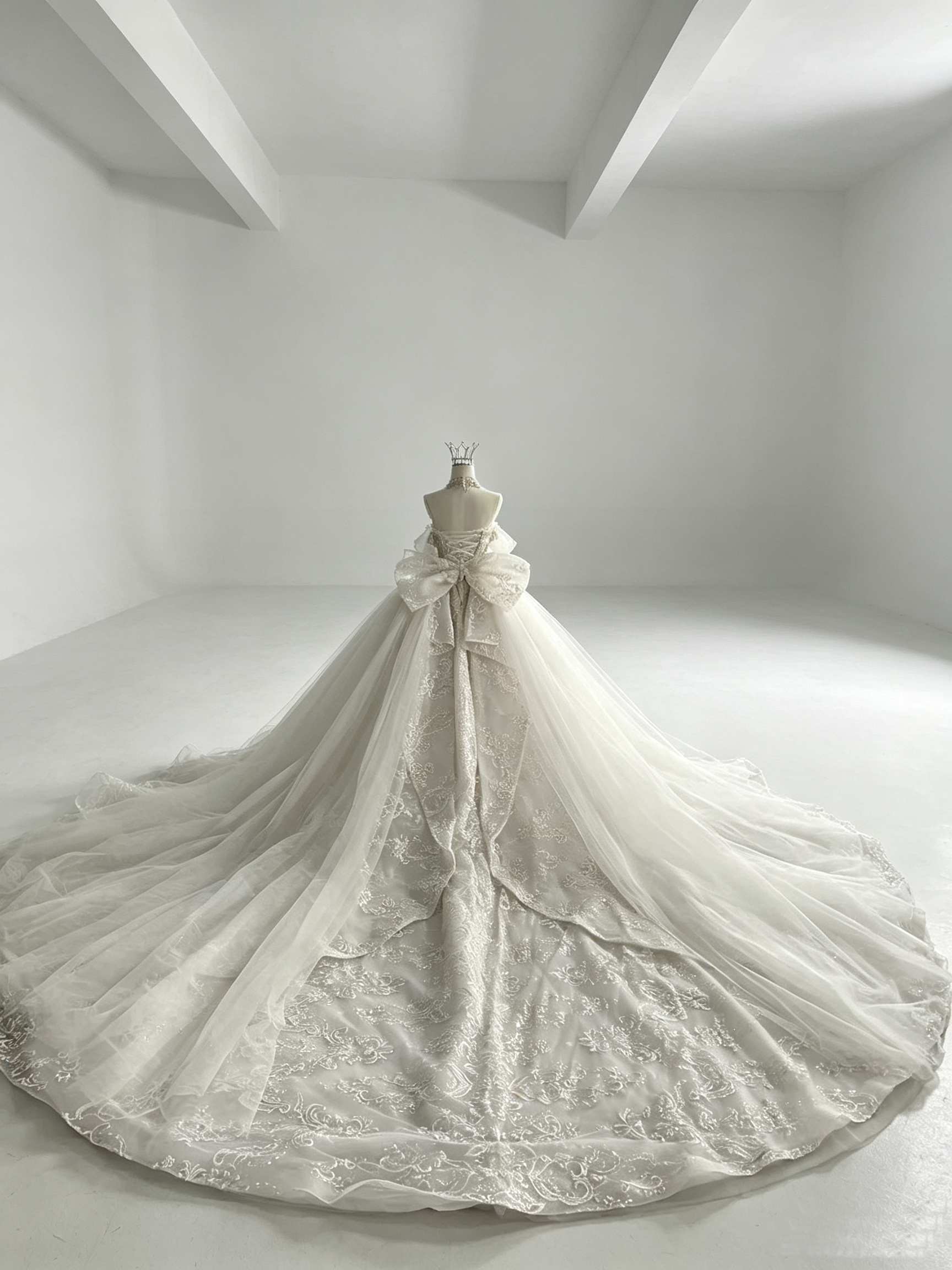 豪華！韓国風ドレス ウェディングドレス プリンセスライン ビジュードレス 華やかなトレーン 結婚式