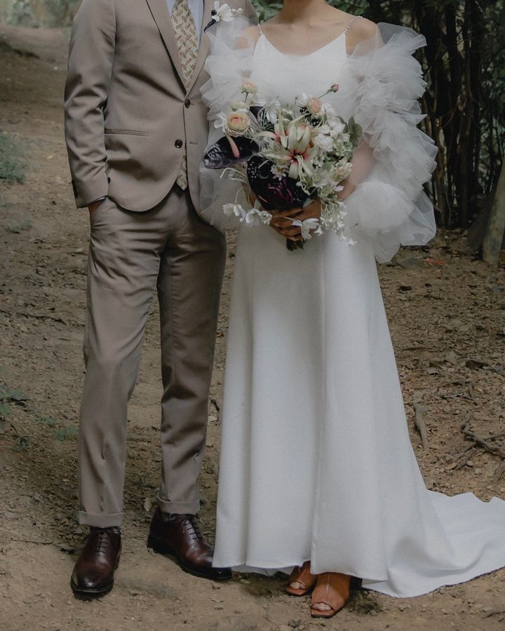  送料無料！実例写真！ウェディングドレス ホワイト キャミソール ショール パール 結婚式　前撮りドレス