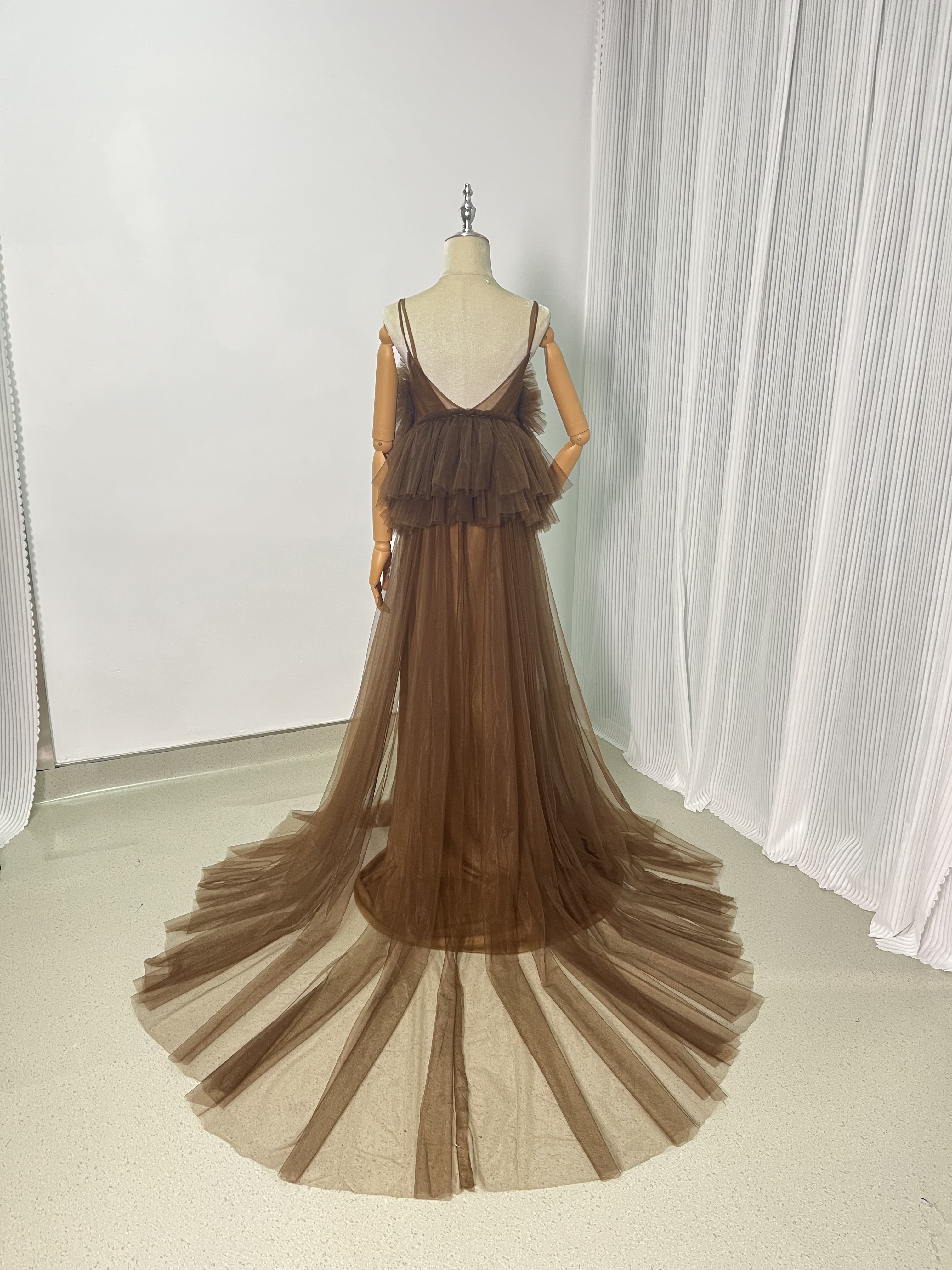 2ways パーティードレス コーヒーの色 キャミソール デザイン感 前撮り 妊婦 2次会