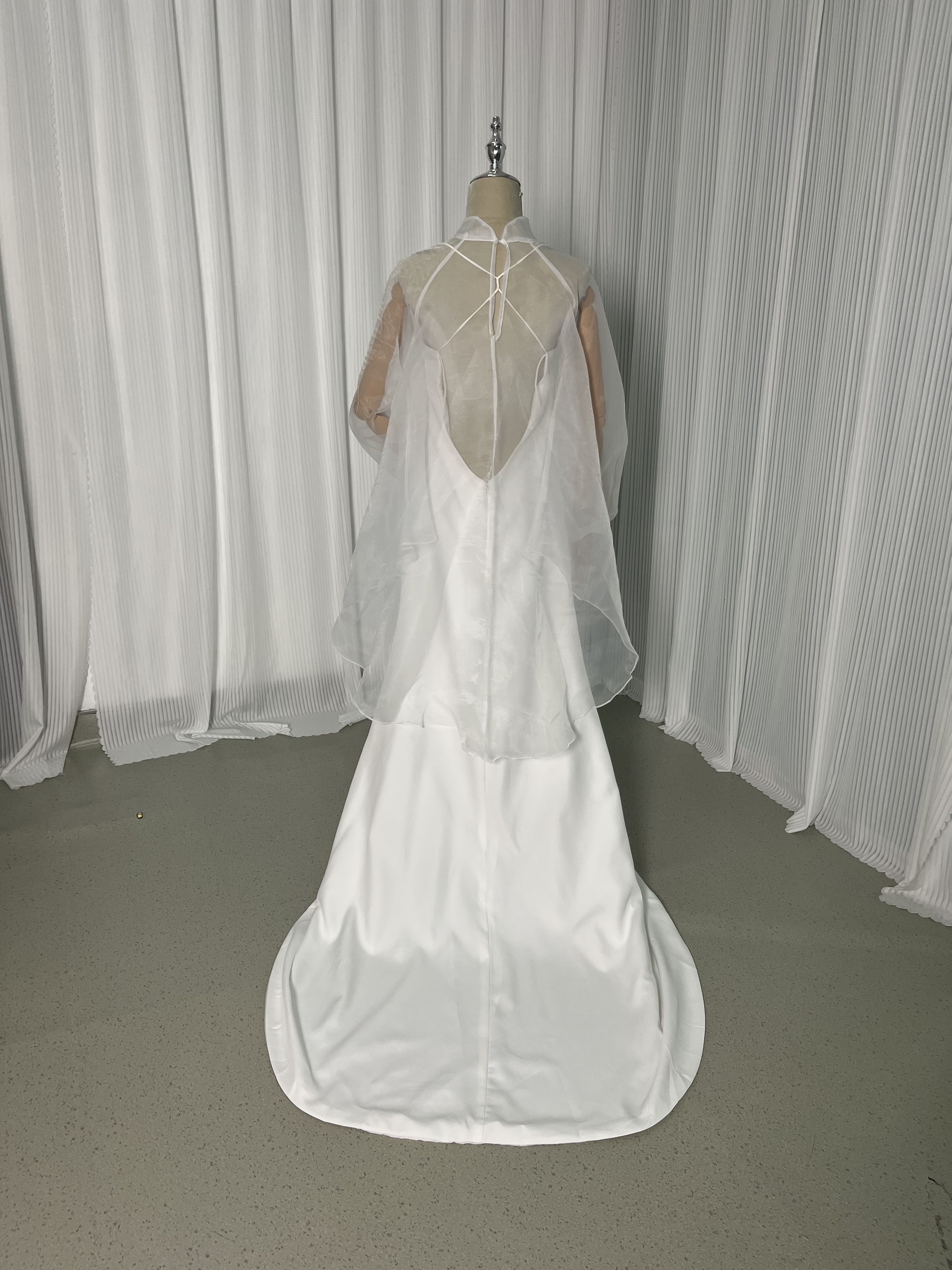パーティードレス 2ways トップス シースルー袖 ふわふわ袖 妊婦 マット生地 前撮り 二次会