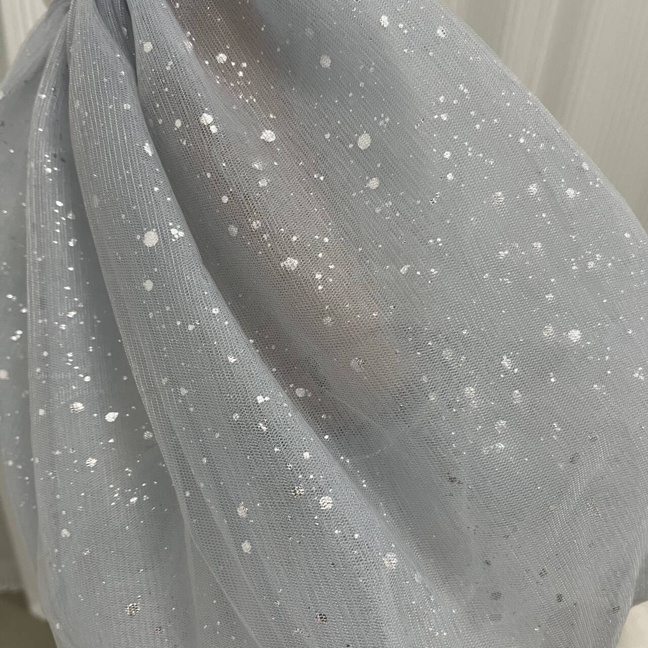 パフスリーブ 水色 取り外し袖 キラキラグリッターチュール お色直し 可愛い