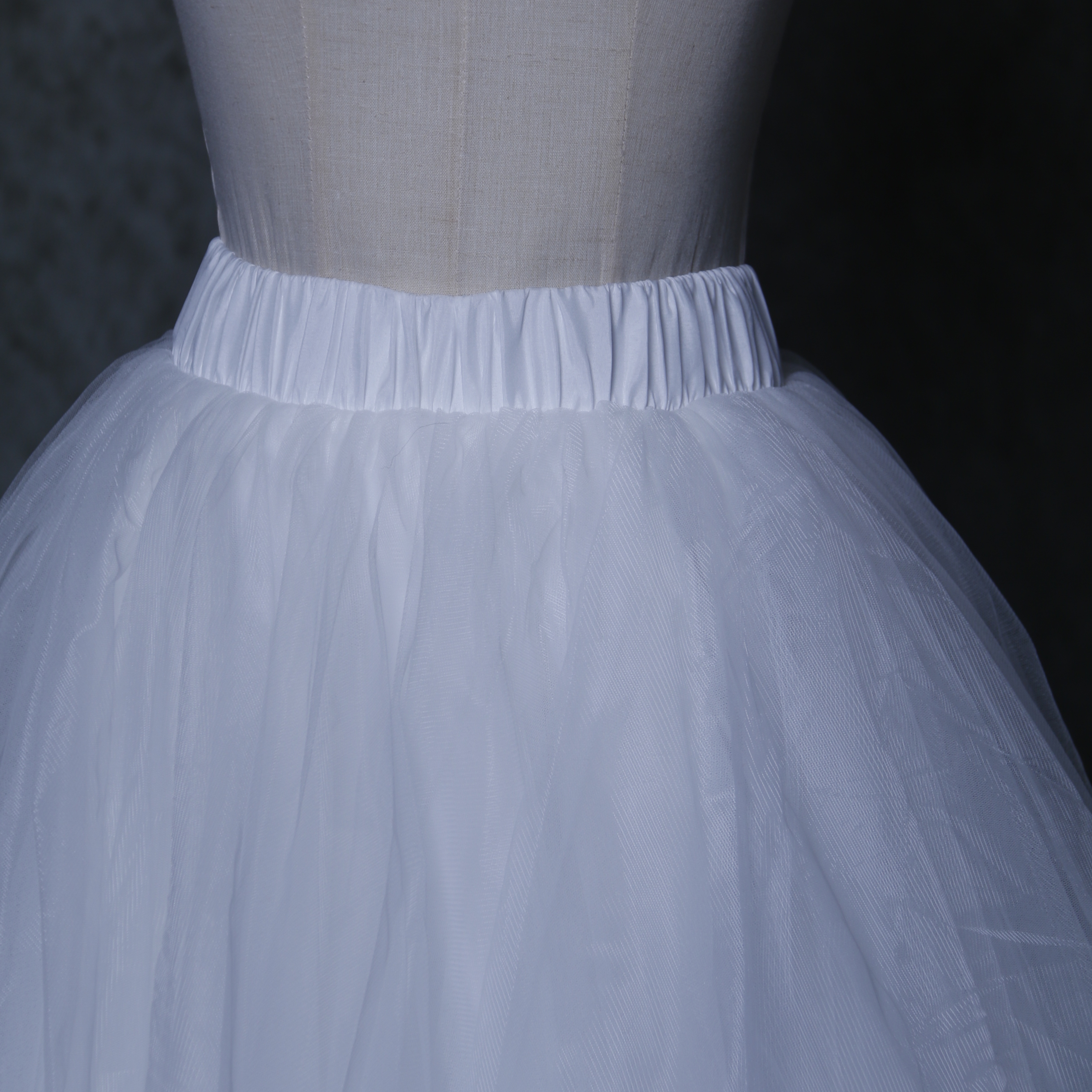 オーバースカート デザイン感 オフホワイト アシメスカート ストレッチ ファスナー ウェディングドレス