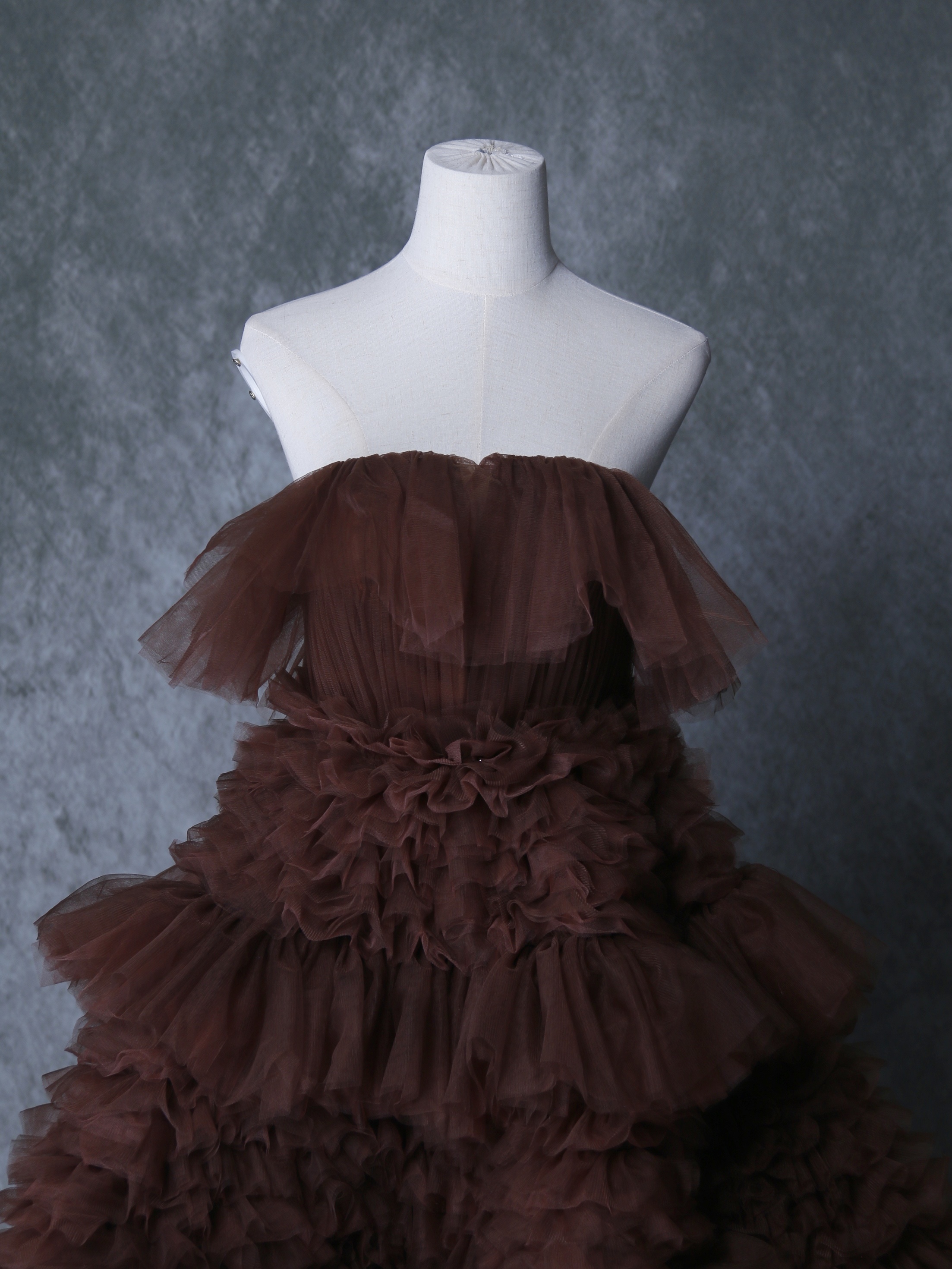 マーメイドライン サテン ボートネック パープル 背中見せ 繊細レース  