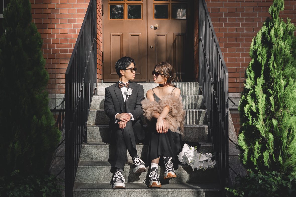 実例写真！トップスのみ あんず色 ソフトチュール ふわふわ袖 ラッフルフリル 前撮り