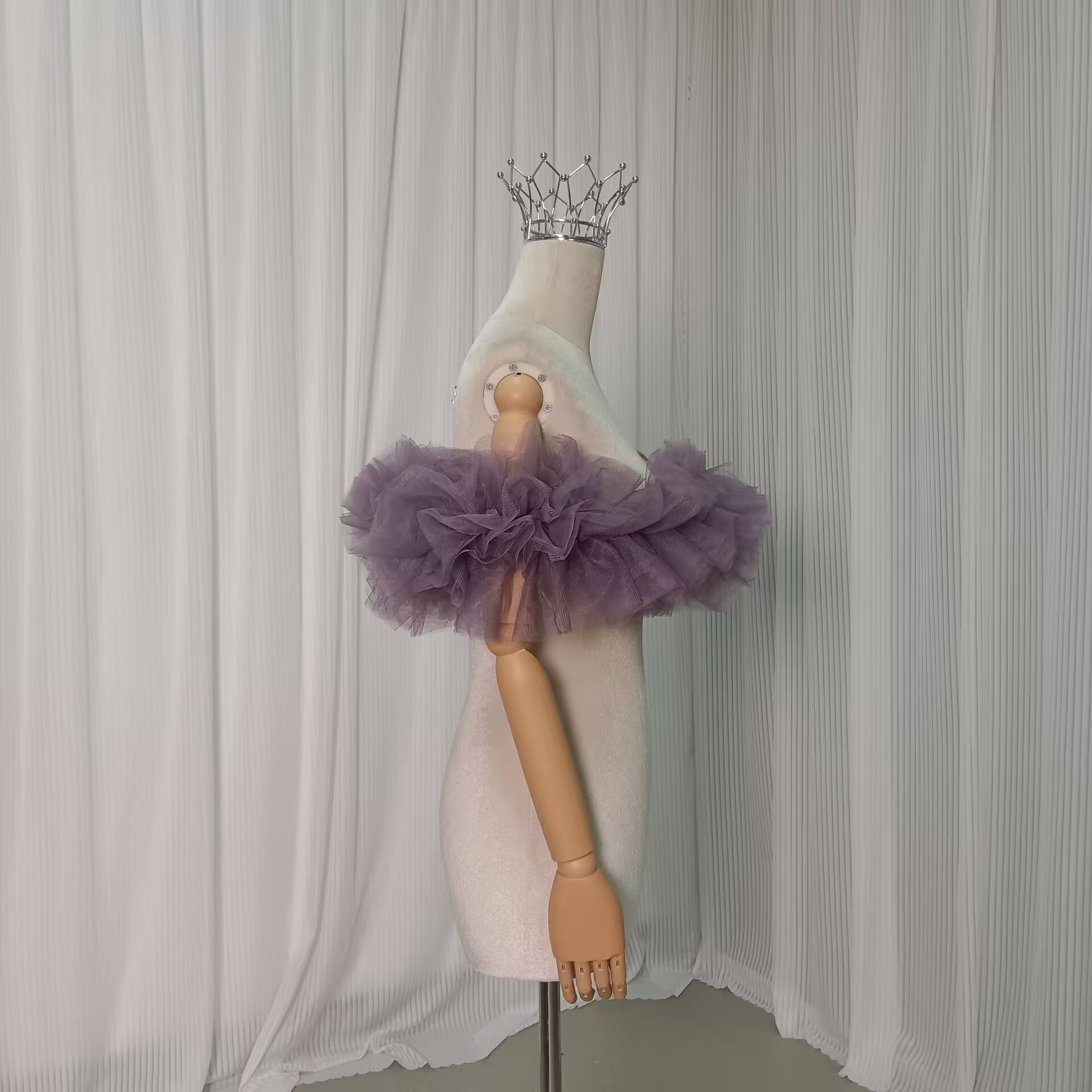 パープル オフショルダー ソフトチュール 編み上げ エレガント 前撮り