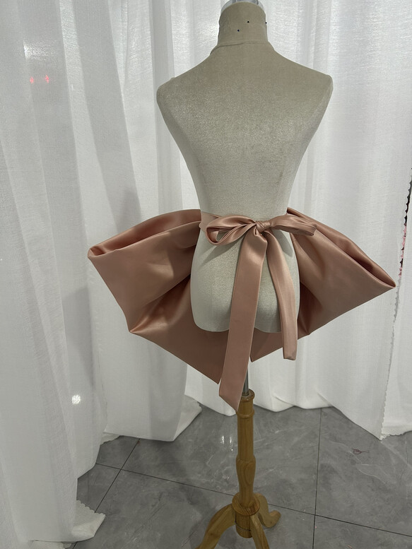 送料無料！サッシュベルトのみ ピンク リボン 光沢サテン 可愛い 花嫁 前撮り