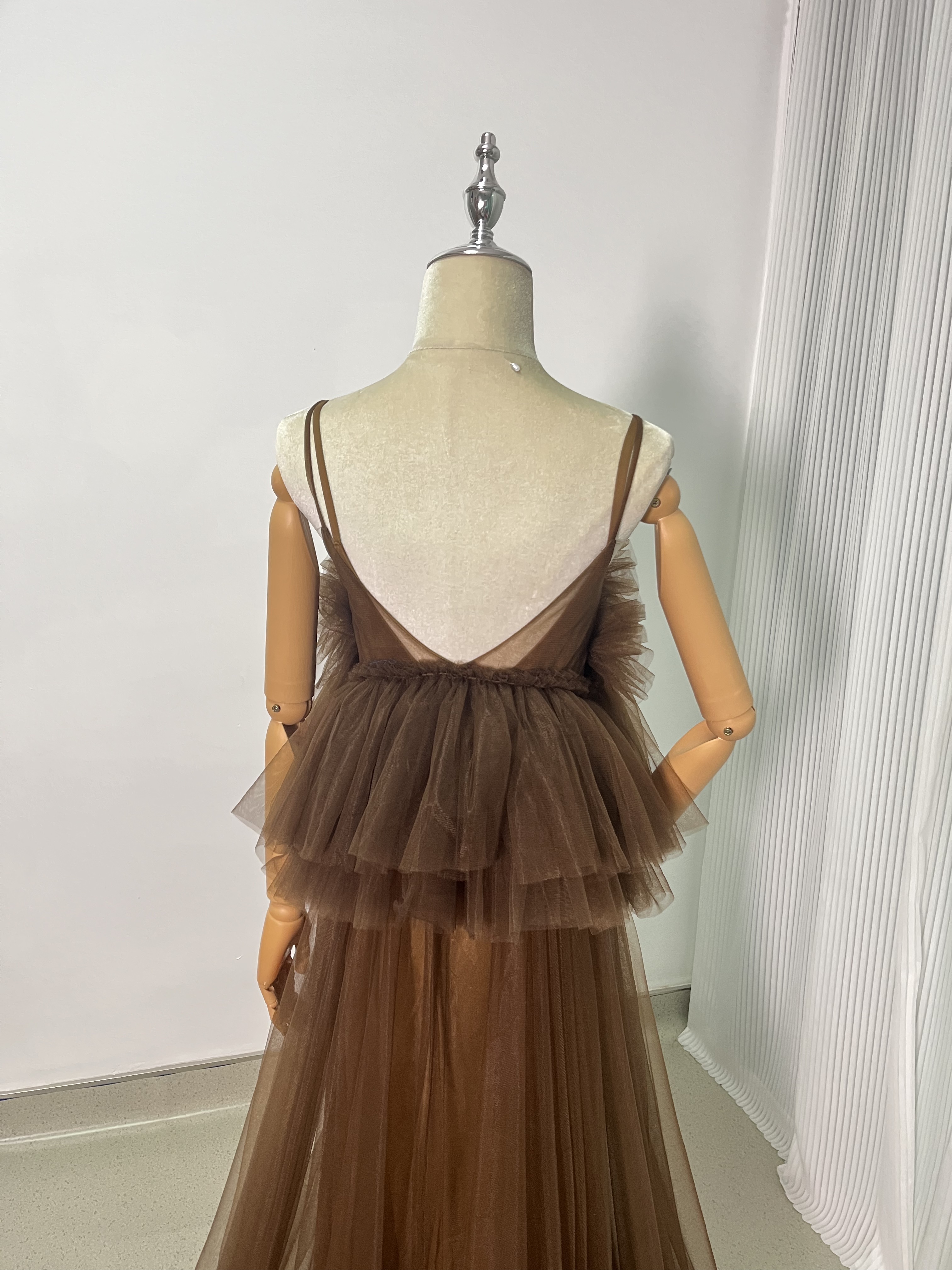 2ways パーティードレス コーヒーの色 キャミソール デザイン感 前撮り 妊婦 2次会