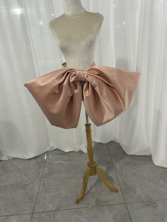 送料無料！サッシュベルトのみ ピンク リボン 光沢サテン 可愛い 花嫁 前撮り