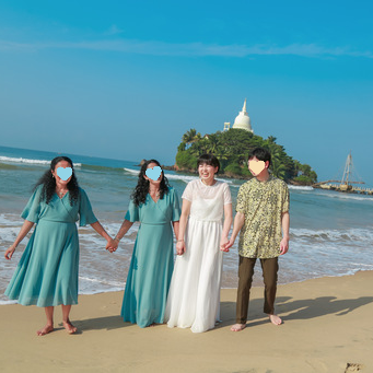 実例写真！パーティードレス ツーピース 流れる透け花レース ロング ふんわりシフォン 前撮り 挙式