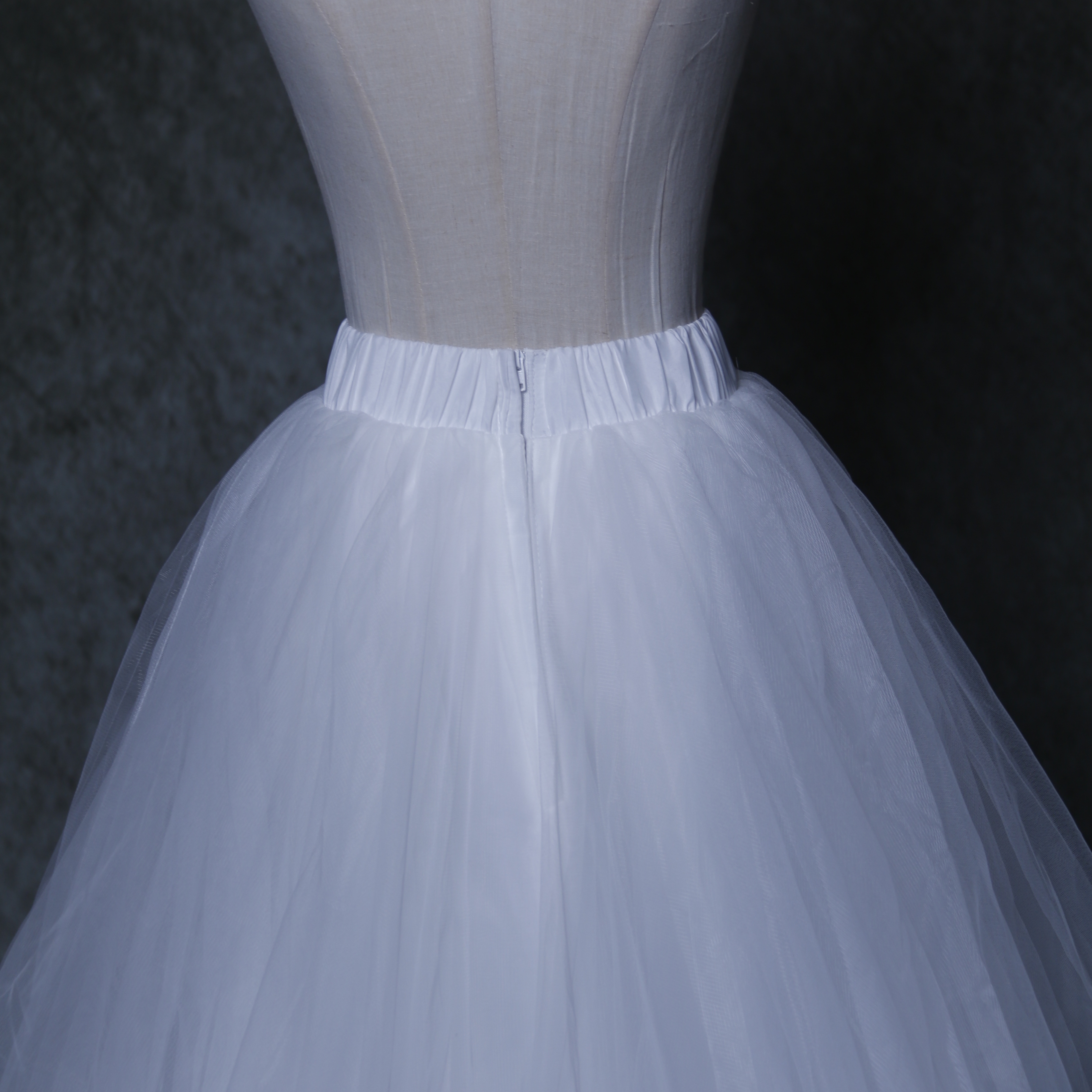 オーバースカート デザイン感 オフホワイト アシメスカート ストレッチ ファスナー ウェディングドレス