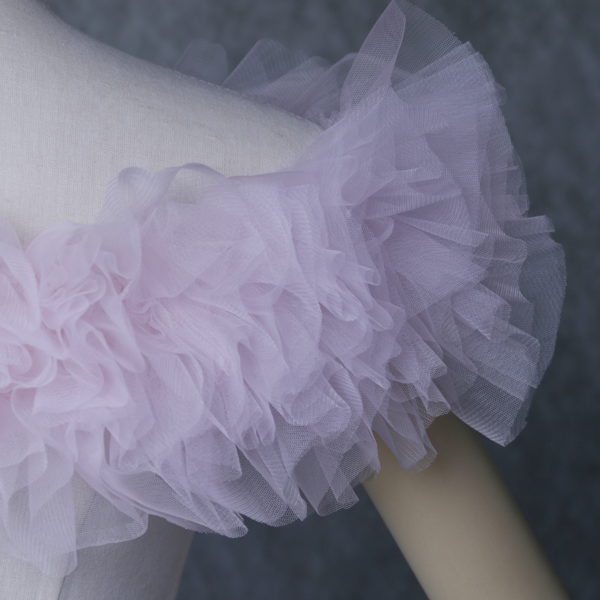 取り外しオフショルダー ピンク 編み上げ ソフトチュール 色直し 花嫁/ウェディングドレス