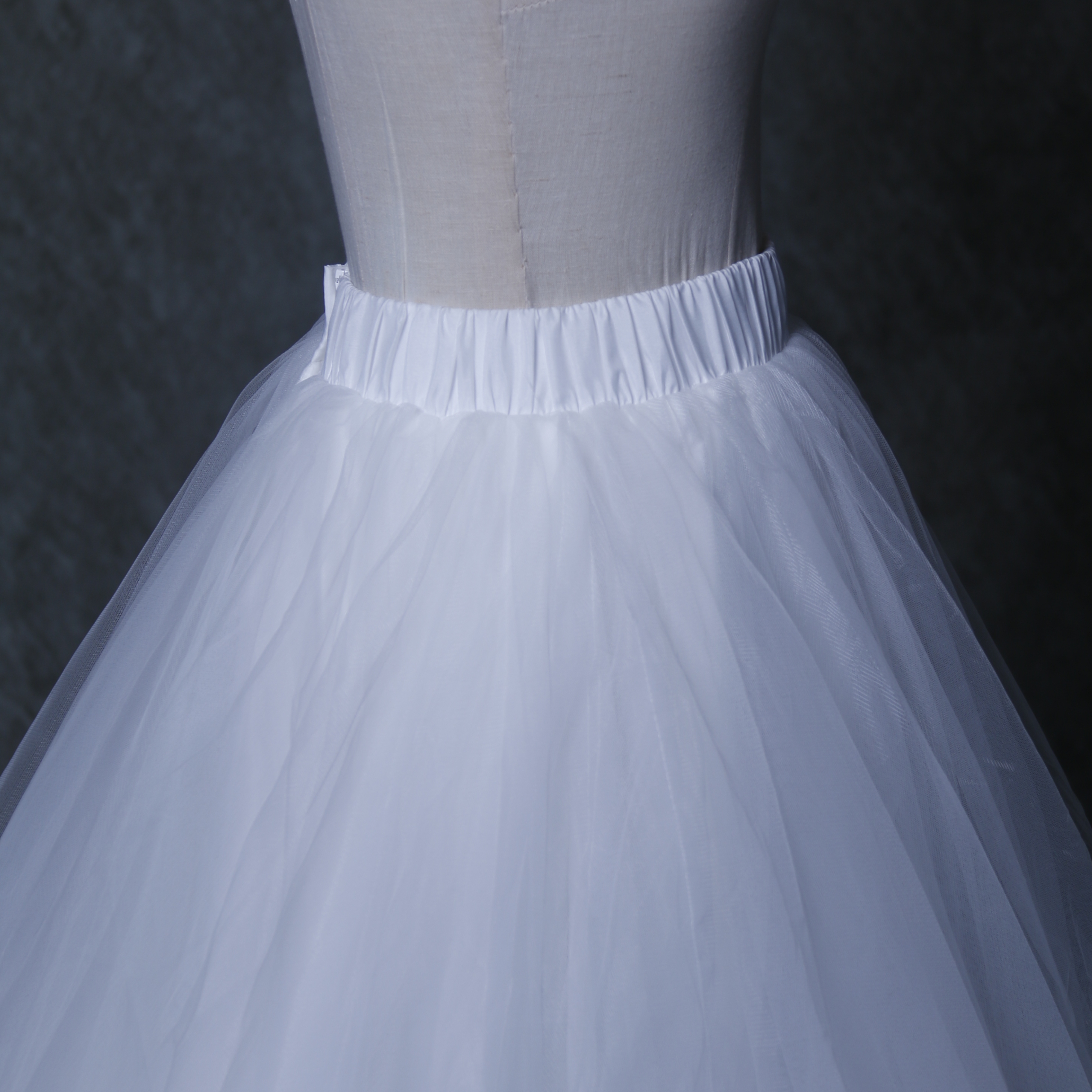 オーバースカート デザイン感 オフホワイト アシメスカート ストレッチ ファスナー ウェディングドレス