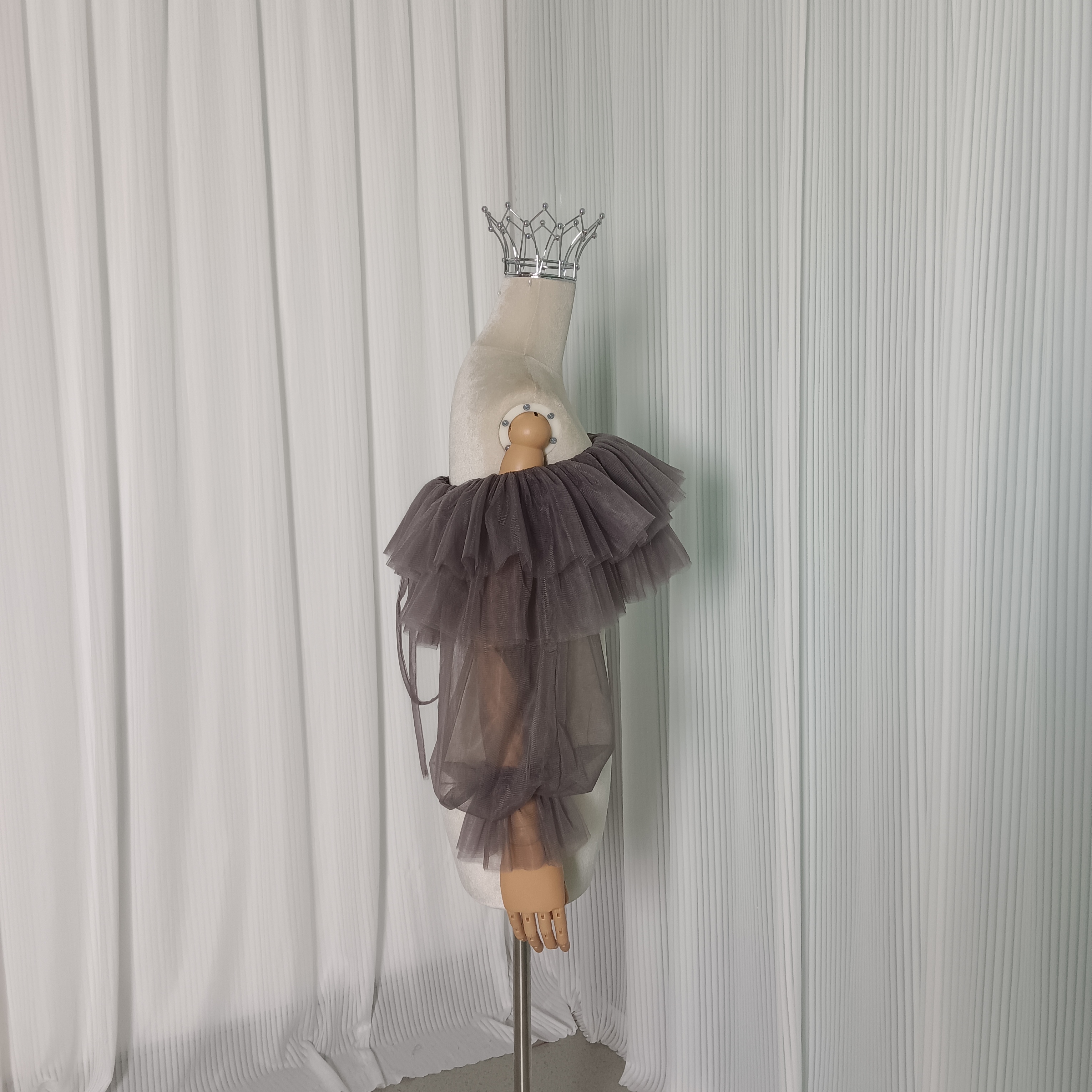 トップス パープル ロングスリーブ ソフトチュール ストレッチ 花嫁/ウェディングドレス