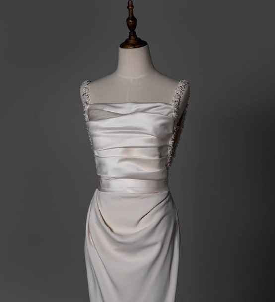 ウェディングドレス キャミソール マーメイドライン ノースリーブ ファスナー 拳式/前撮り