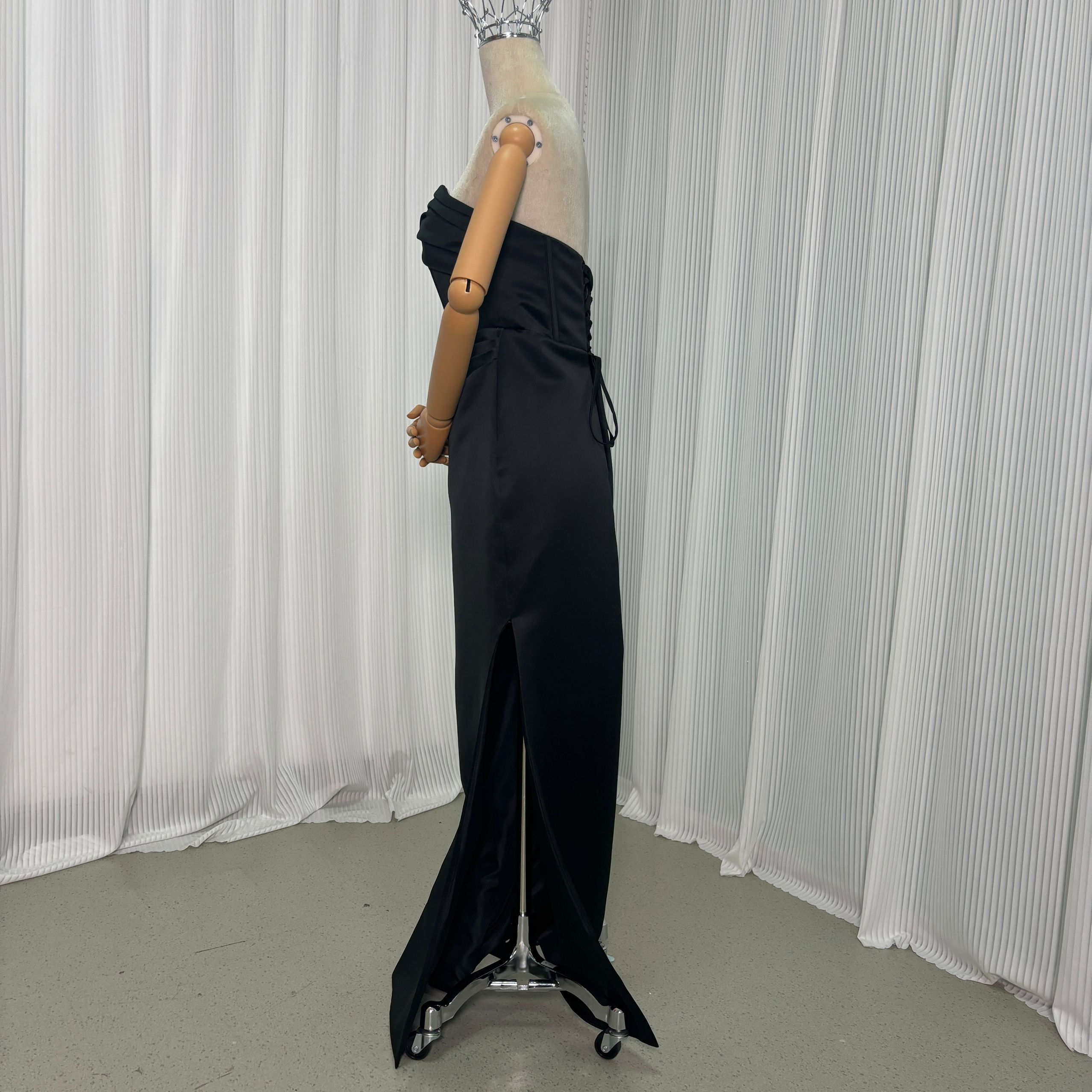   パーティードレス ブラック マーメイドライン ビスチェタイプ スリット ロング 前撮り 二次会