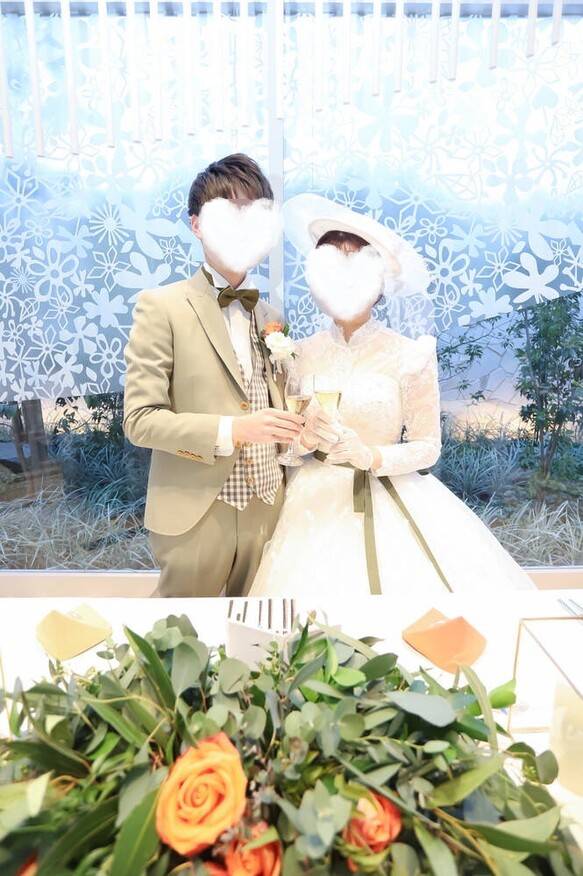 実例写真！ボレロ 長袖 クラシカル 流れる透け花レース 花嫁/ウェディングドレス