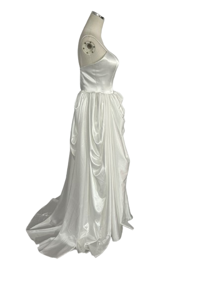 パーティードレス キャミソール ウェーブ ファスナー ブライダル 2次会/合コン/デート 滑らか ブラトップ