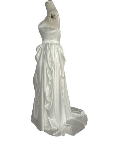 パーティードレス キャミソール ウェーブ ファスナー ブライダル 2次会/合コン/デート 滑らか ブラトップ