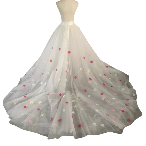 ウエディングドレス オーバースカート ピンク系　多色あり　組み合わせ自由 オーダー可能