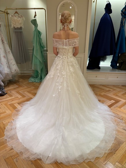 送料無料！上品レースオフショルダーのみ　ドレスアレンジ　付け襟　サイズ調整可能　ウエディングドレス小物