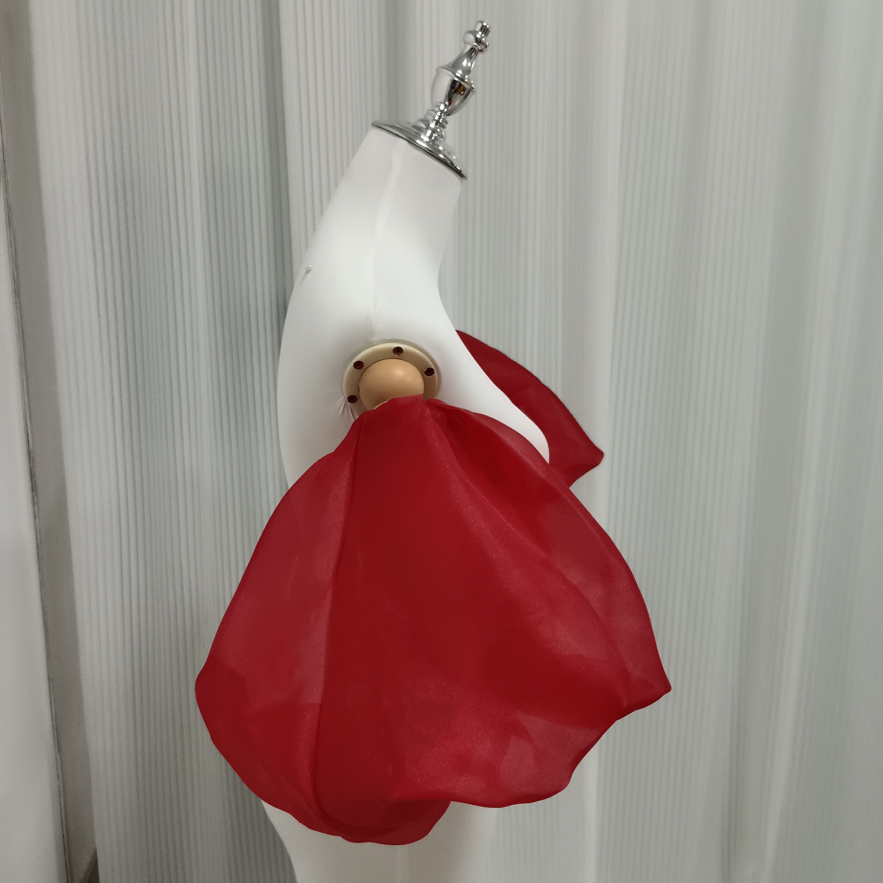 人気上昇！パフスリーブ 赤 取り外し袖 ストレッチ 色直し 可愛い 前撮り