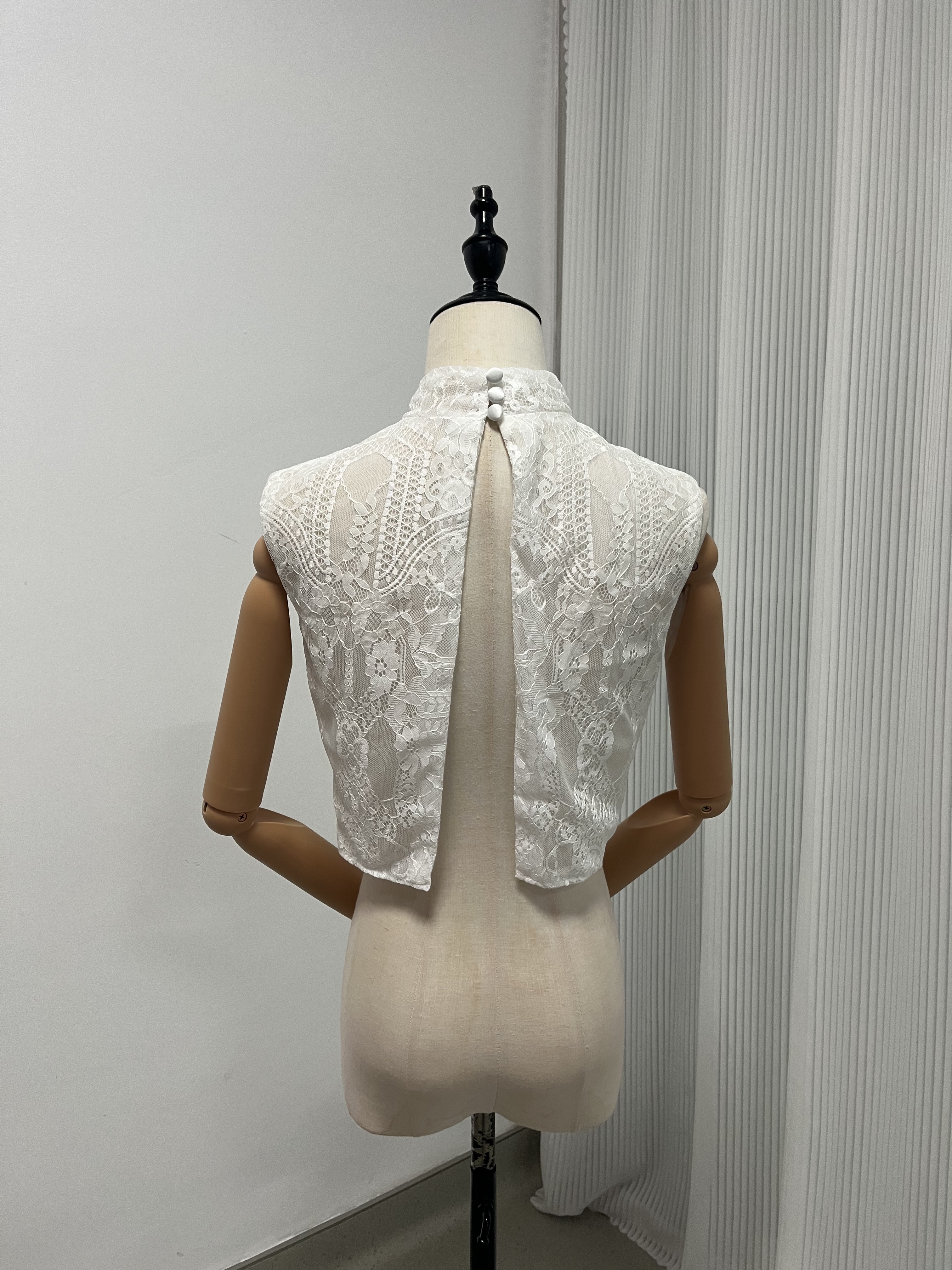 レースボレロ ハイネック 背中見せ ノースリーブ 可愛い 結婚式/挙式