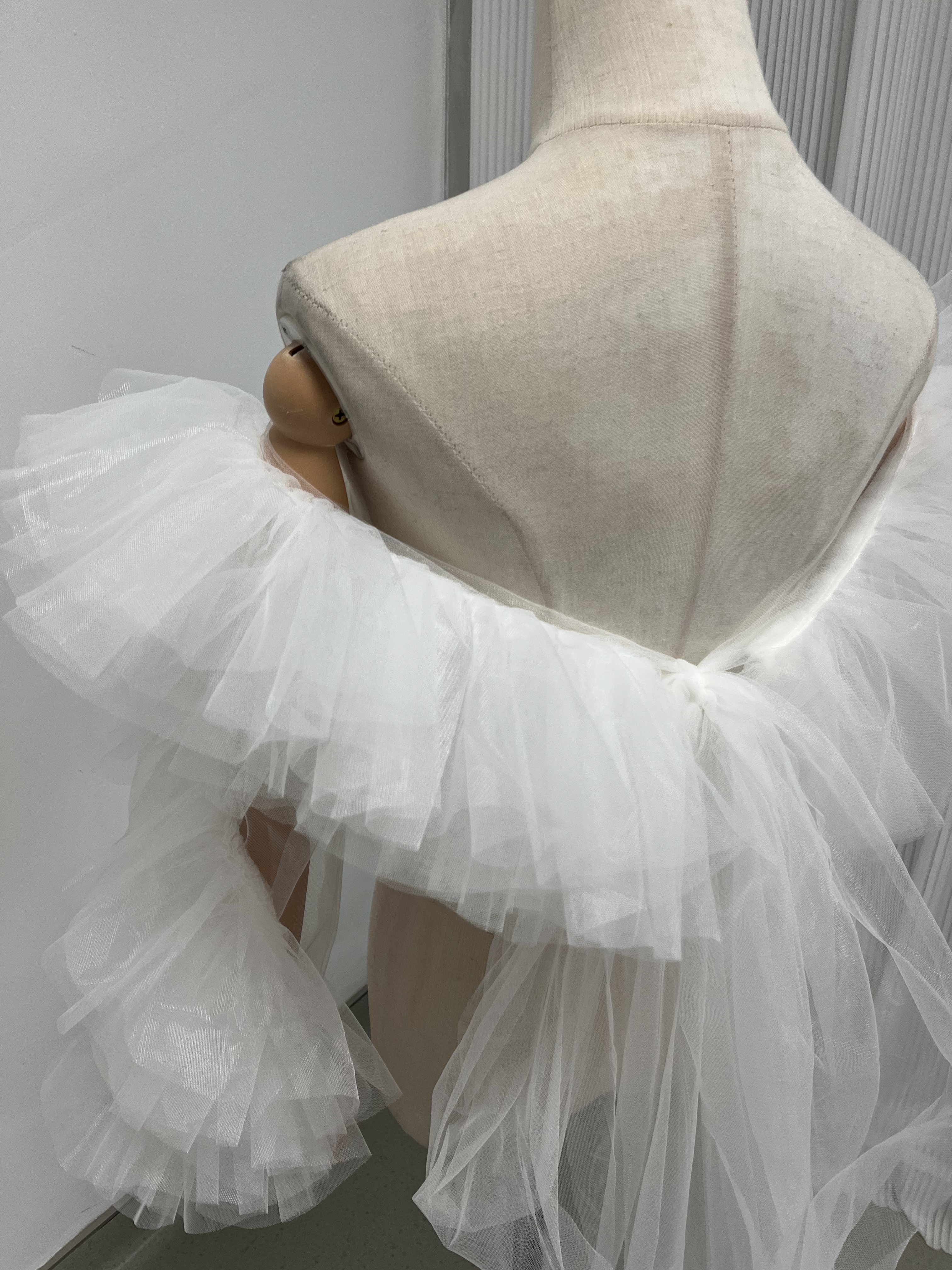 人気上昇！ドレスアレンジ用トップス ボレロ ソフトチュールポンチョ ロングトレーン 花嫁 お色直し